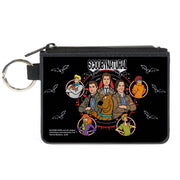 Canvas Zipper Wallet - MINI X-SMALL - SCOOBYNATURAL 8-Character Group Pentagram Bats Black White Red Canvas Zipper Wallets Scoobynatural