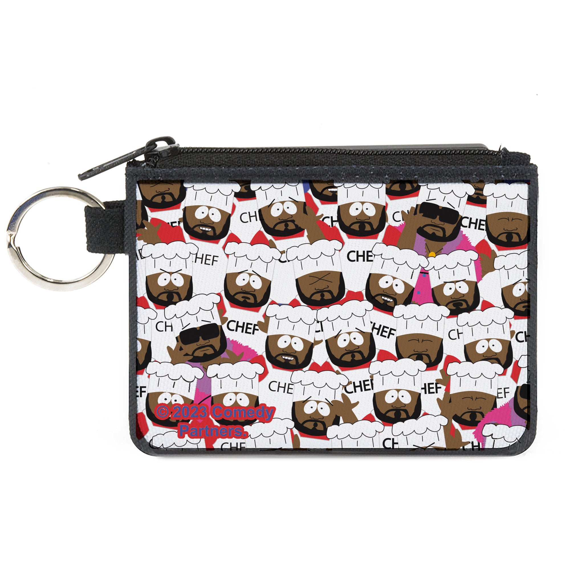 Canvas Zipper Wallet - MINI X-SMALL - South Park Chef Expressions Stacked Canvas Zipper Wallets South Park