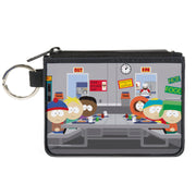Canvas Zipper Wallet - MINI X-SMALL - South Park Boys Group Cafeteria Table Scene Canvas Zipper Wallets South Park