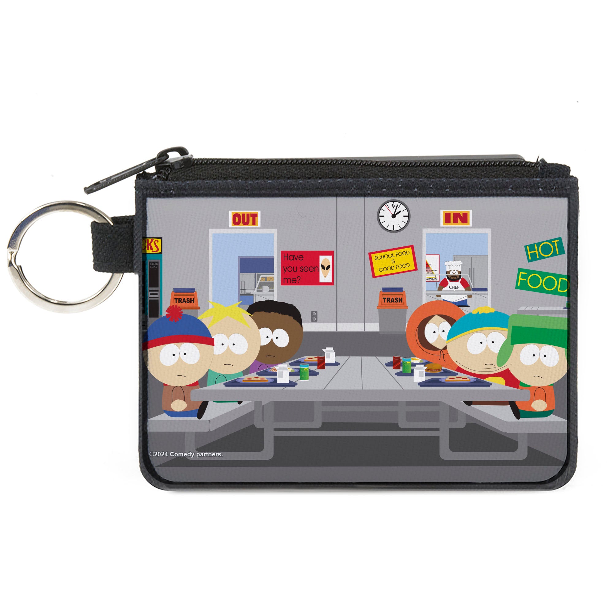 Canvas Zipper Wallet - MINI X-SMALL - South Park Boys Group Cafeteria Table Scene Canvas Zipper Wallets South Park