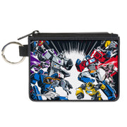 Canvas Zipper Wallet - MINI X-SMALL - Transformers Decepticon and Autobots Battle Black/White Canvas Zipper Wallets Transformers