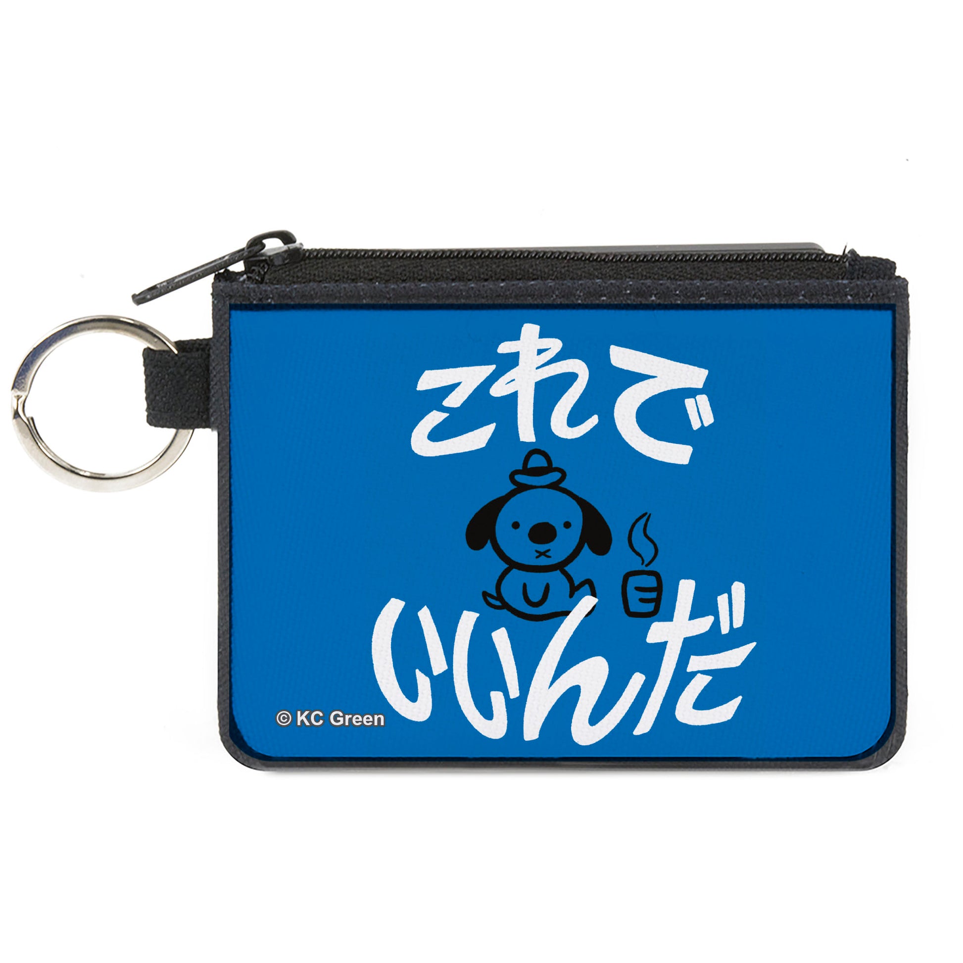 Canvas Zipper Wallet - MINI X-SMALL - This is Fine Japanese Question Hound Flame Blue/Black/White Canvas Zipper Wallets This is Fine