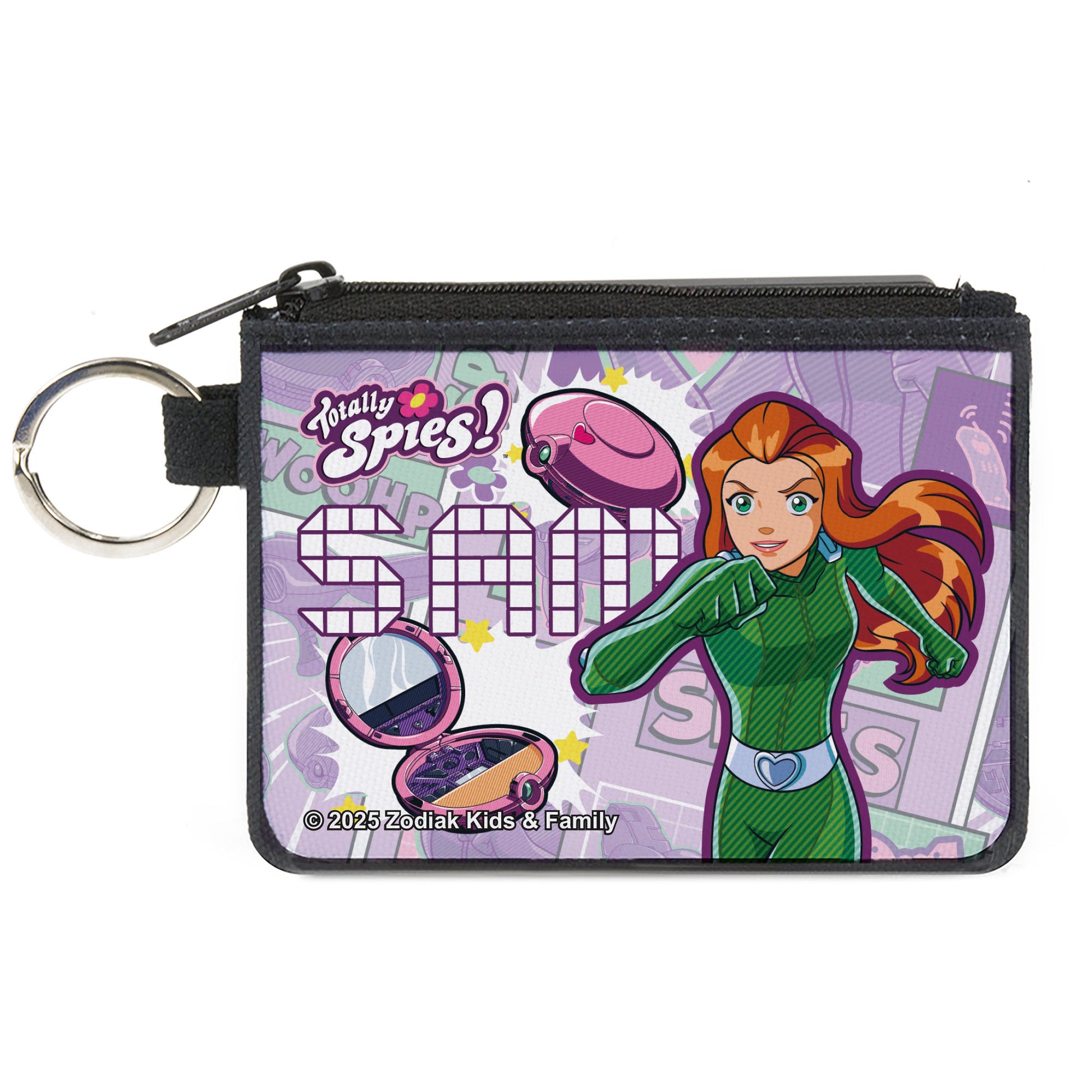 Canvas Zipper Wallet - MINI X-SMALL - Totally Spies SAM Action Pose and Icons Purples Canvas Zipper Wallets Totally Spies!