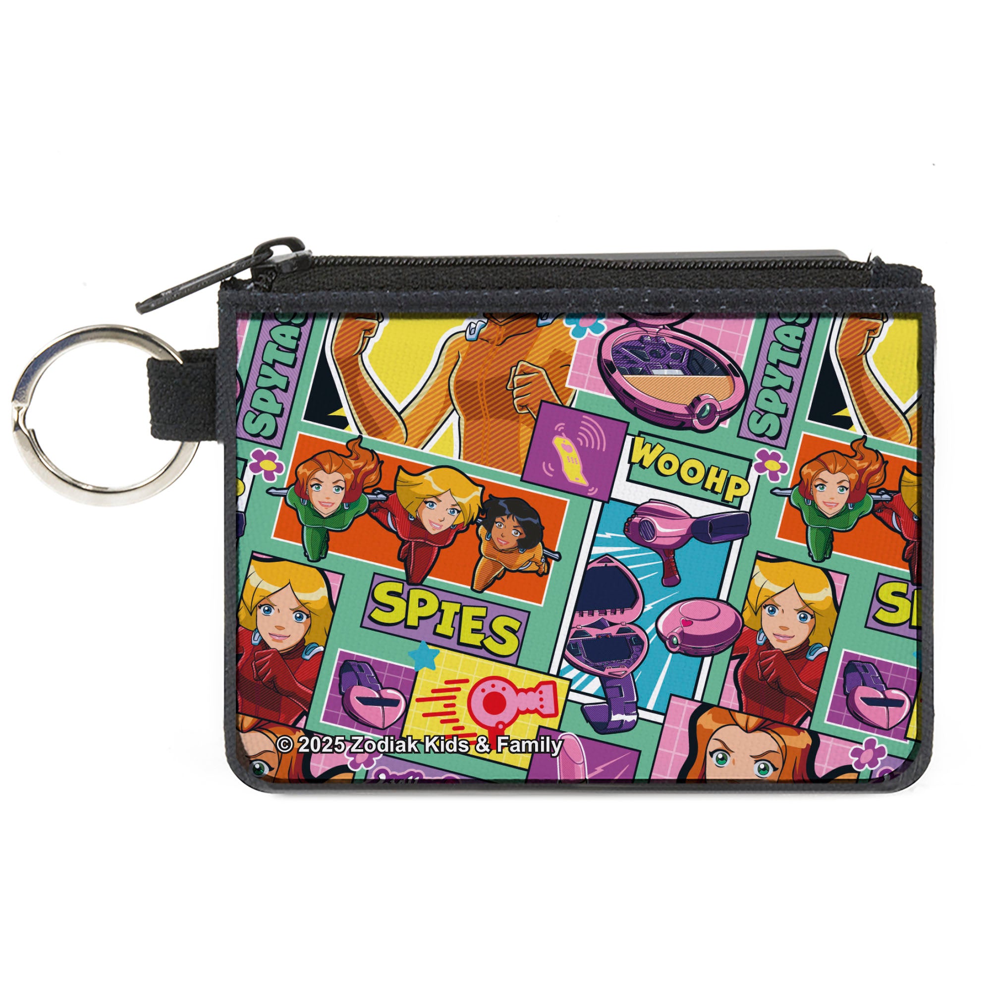 Canvas Zipper Wallet - MINI X-SMALL - Totally Spies Poses and Icon Blocks Blue/Multi Color Canvas Zipper Wallets Totally Spies!