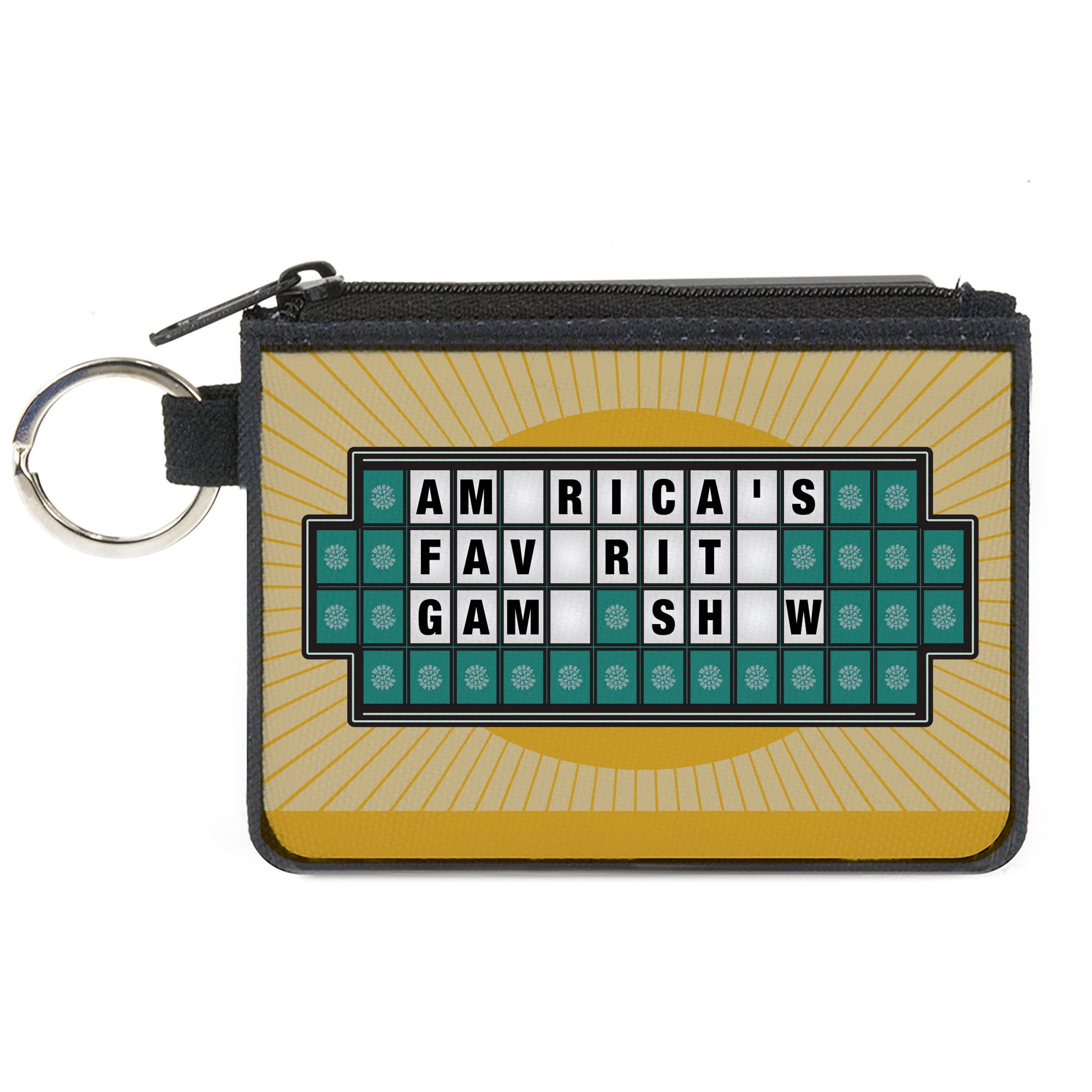 Canvas Zipper Wallet - MINI X-SMALL - Wheel of Fortune AMERICA'S FAVORITE GAME SHOW Puzzle Yellows Canvas Zipper Wallets Wheel of Fortune
