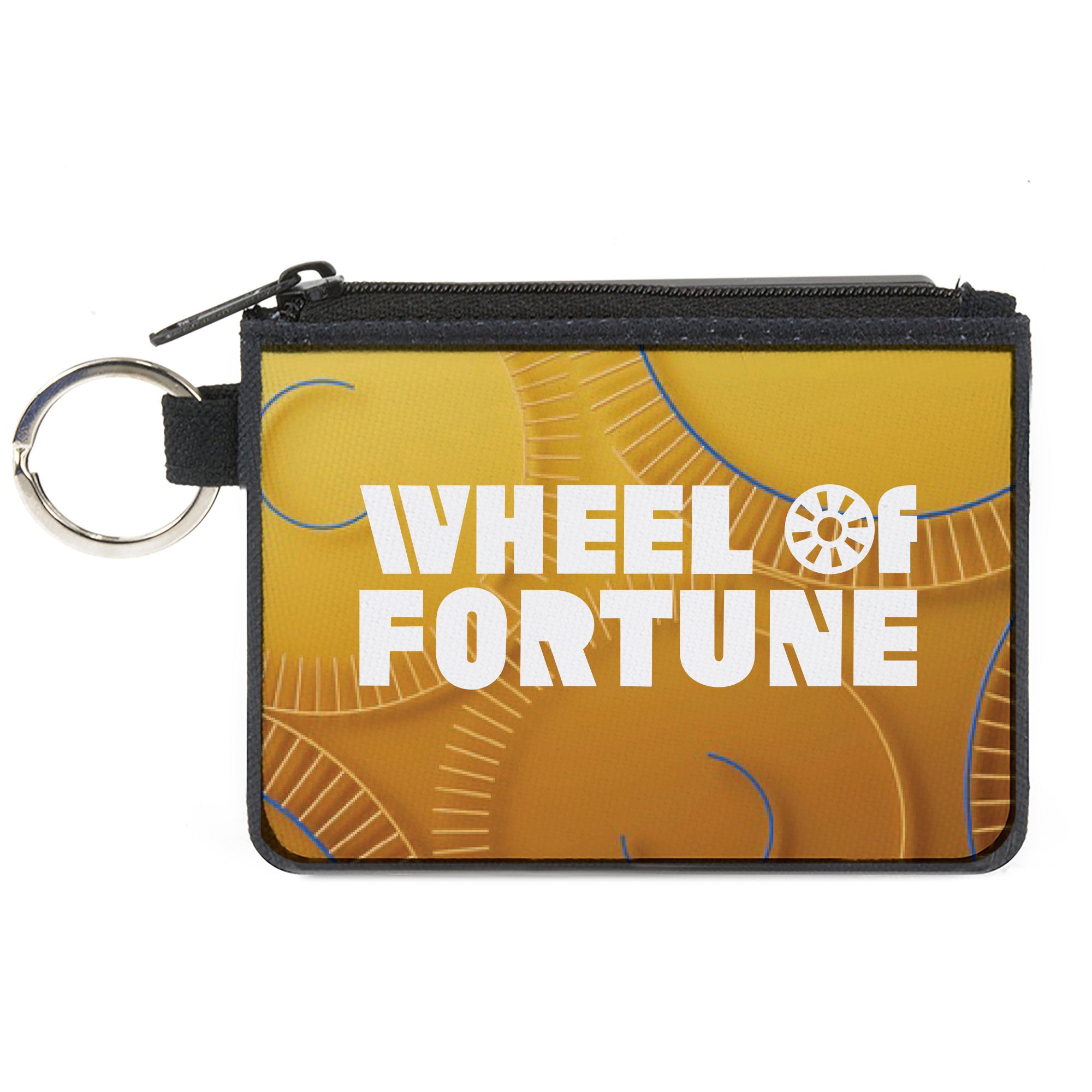 Canvas Zipper Wallet - MINI X-SMALL - WHEEL OF FORTUNE Wheels Yellows/Blue/White Canvas Zipper Wallets Wheel of Fortune