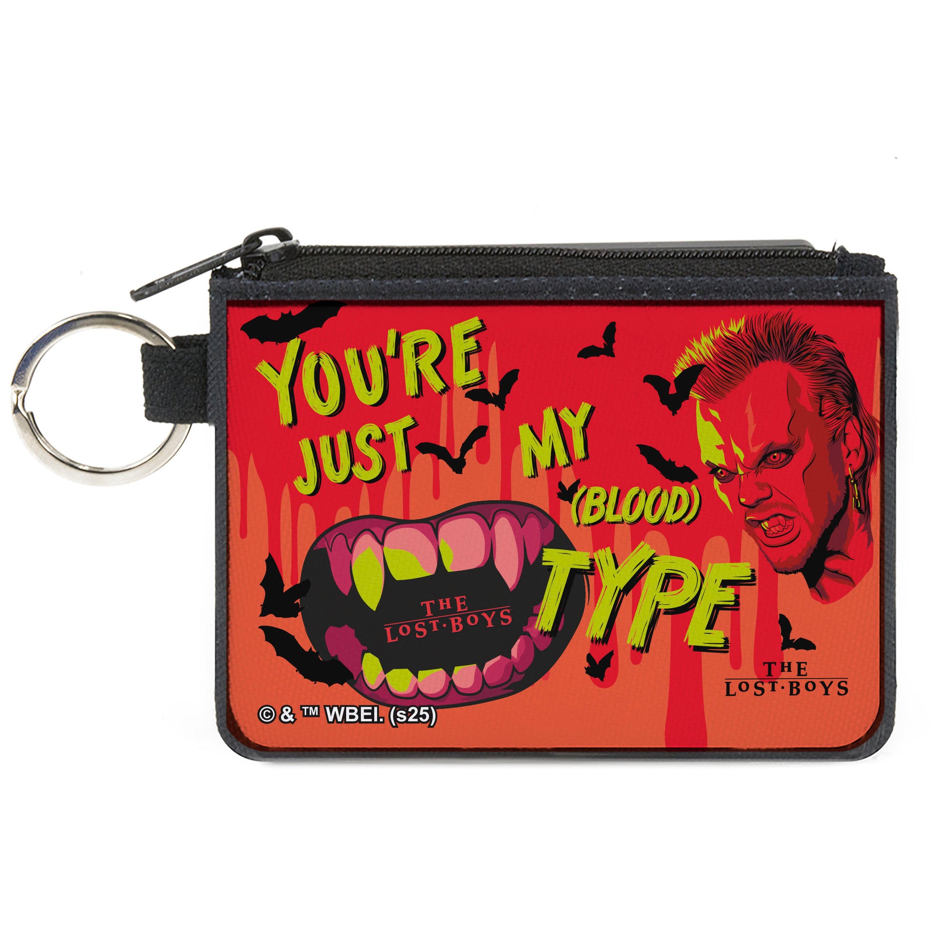 Canvas Zipper Wallet - MINI X-SMALL - The Lost Boys YOU'RE JUST MY BLOOD TYPE David Pose Reds/Yellows Canvas Zipper Wallets The Lost Boys