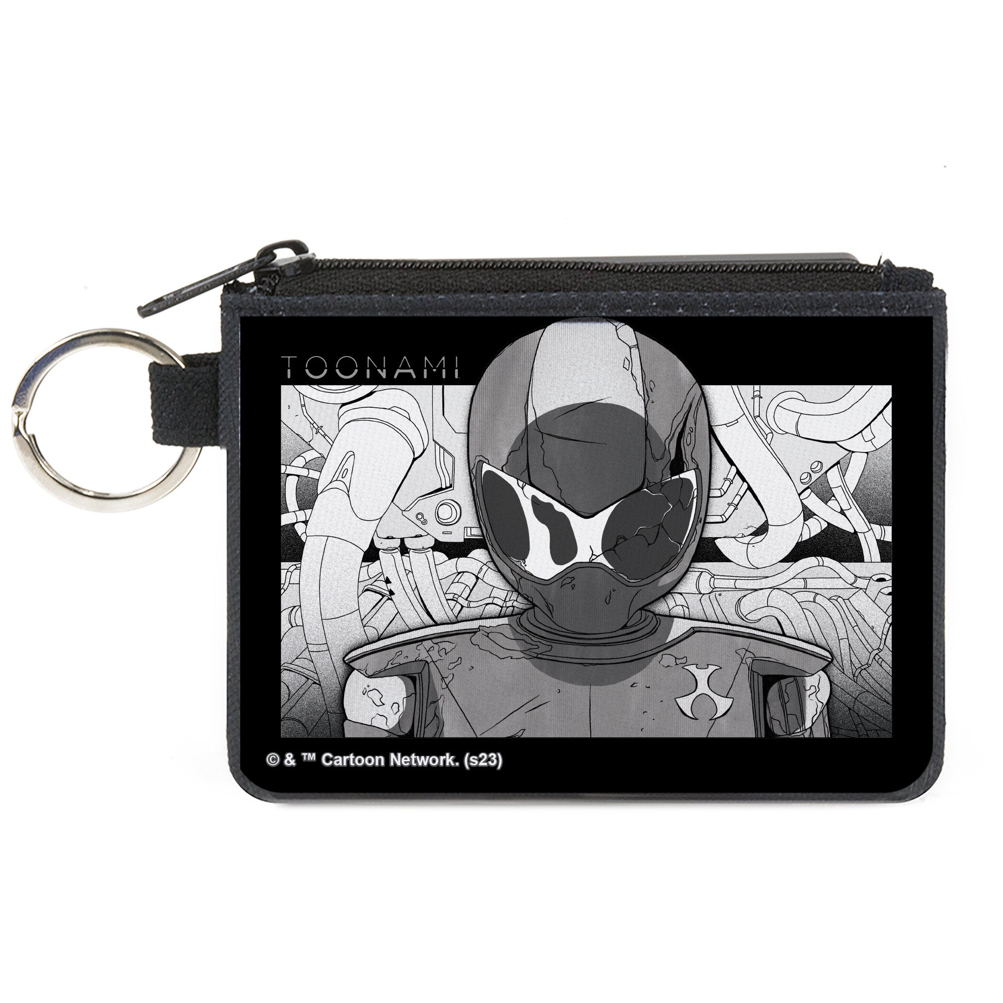 Canvas Zipper Wallet - MINI X-SMALL - TOONAMI Robot TOM Sketch Pose Black/Grays Canvas Zipper Wallets Toonami