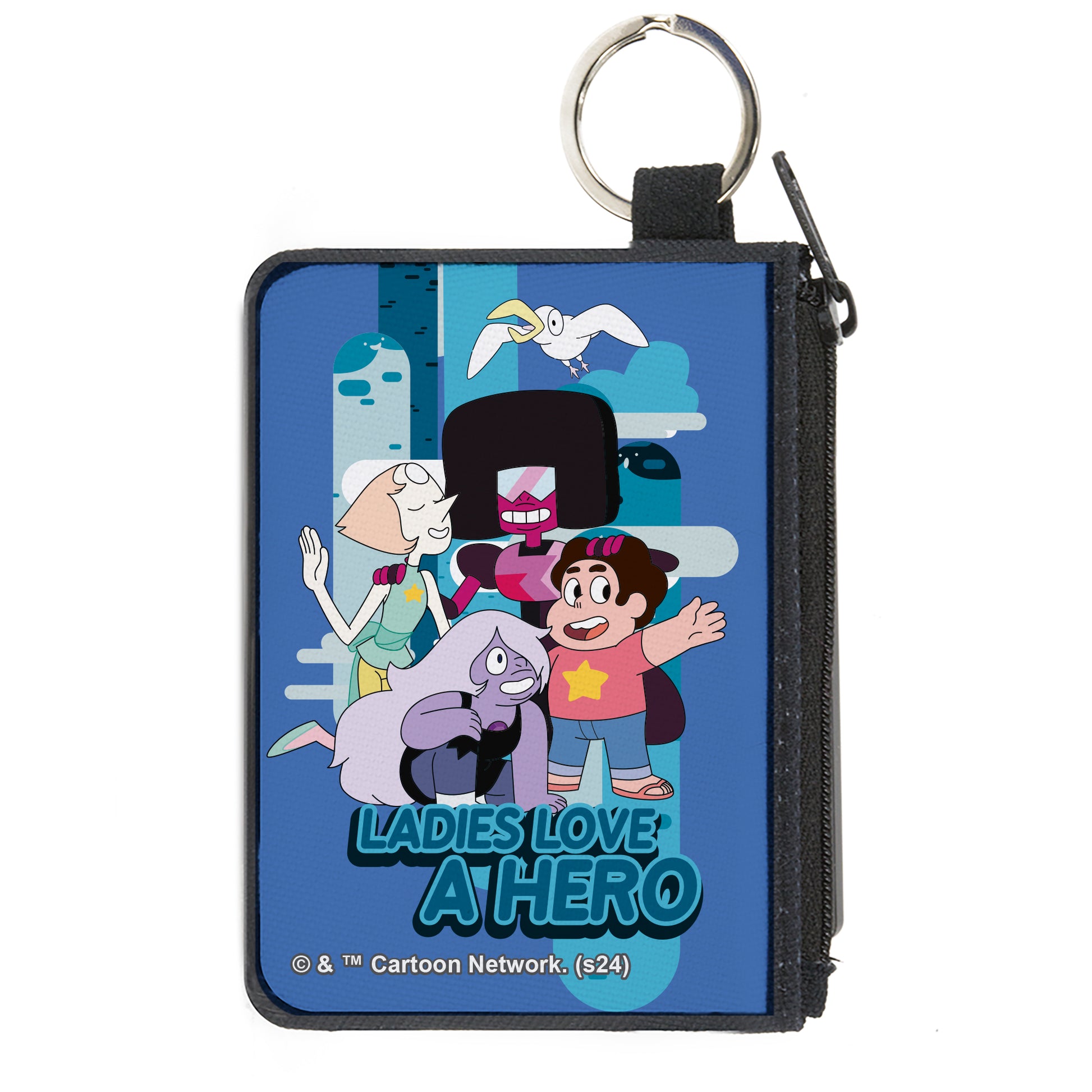 Canvas Zipper Wallet - MINI X-SMALL - Steven Universe LADIES LOVE A HERO Group Pose Blues Canvas Zipper Wallets Steven Universe