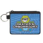 Canvas Zipper Wallet - MINI X-SMALL - DEXTER'S LABORATORY Title Logo and Dexter Pose Blues Canvas Zipper Wallets Dexter's Laboratory