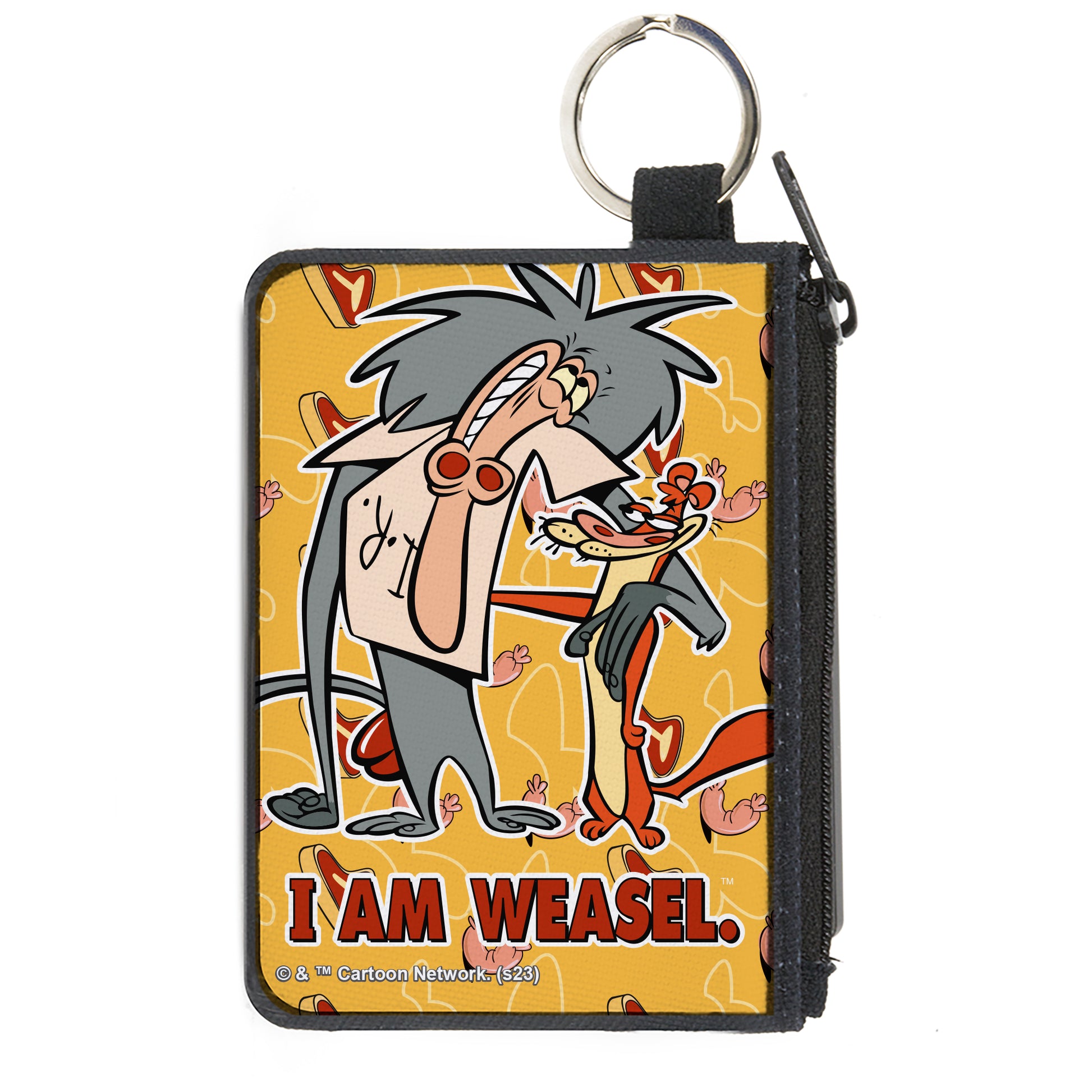 Canvas Zipper Wallet - MINI X-SMALL - I AM WEASEL IR Baboon and IM Weasel Pose and Title Logo Yellows Canvas Zipper Wallets I Am Weasel