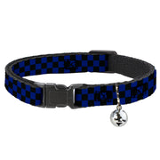 Cat Collar Breakaway - Checker Black Blue Breakaway Cat Collars Buckle-Down