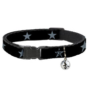 Cat Collar Breakaway - Star Black Silver Breakaway Cat Collars Buckle-Down