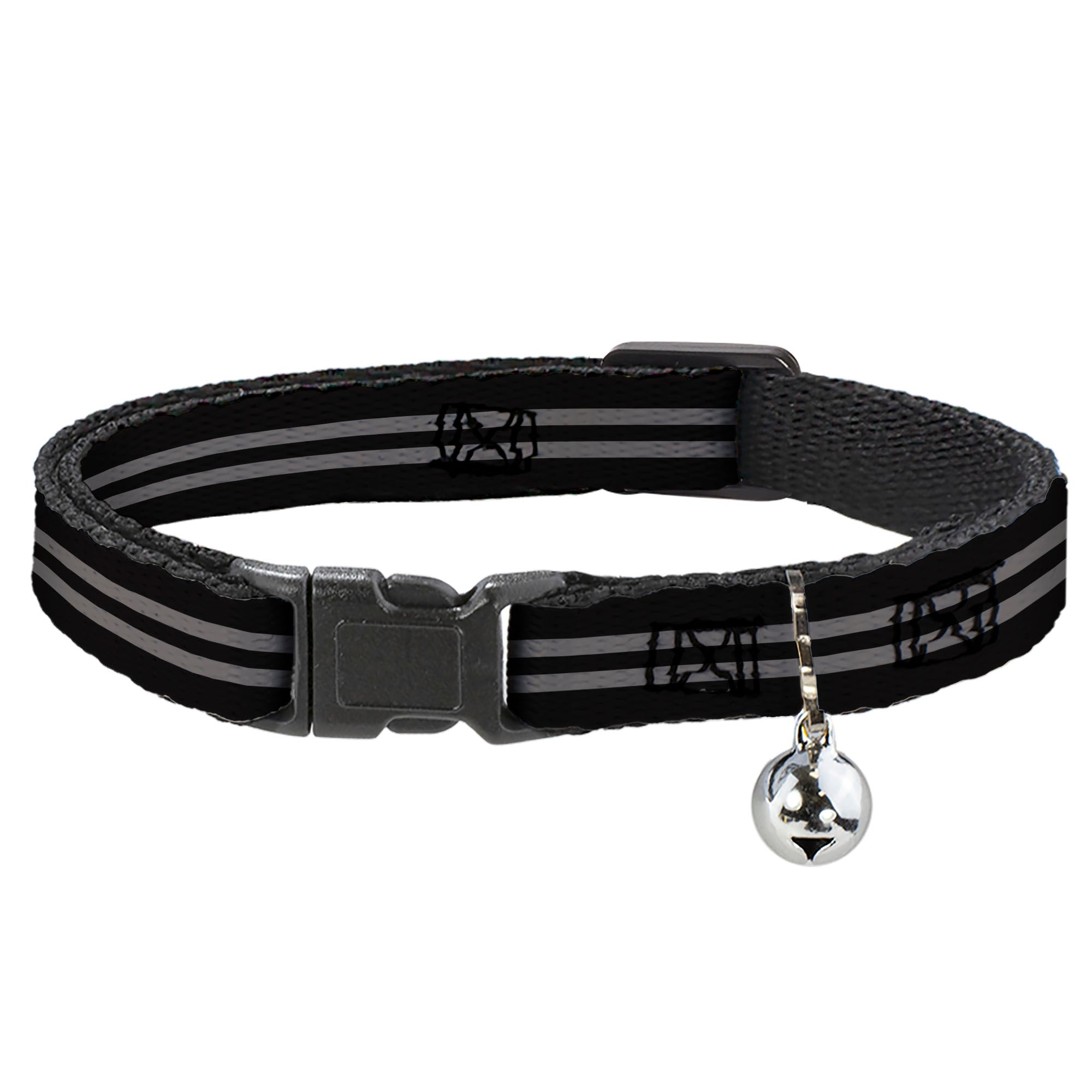 Cat Collar Breakaway - Stripe Black Gray Breakaway Cat Collars Buckle-Down