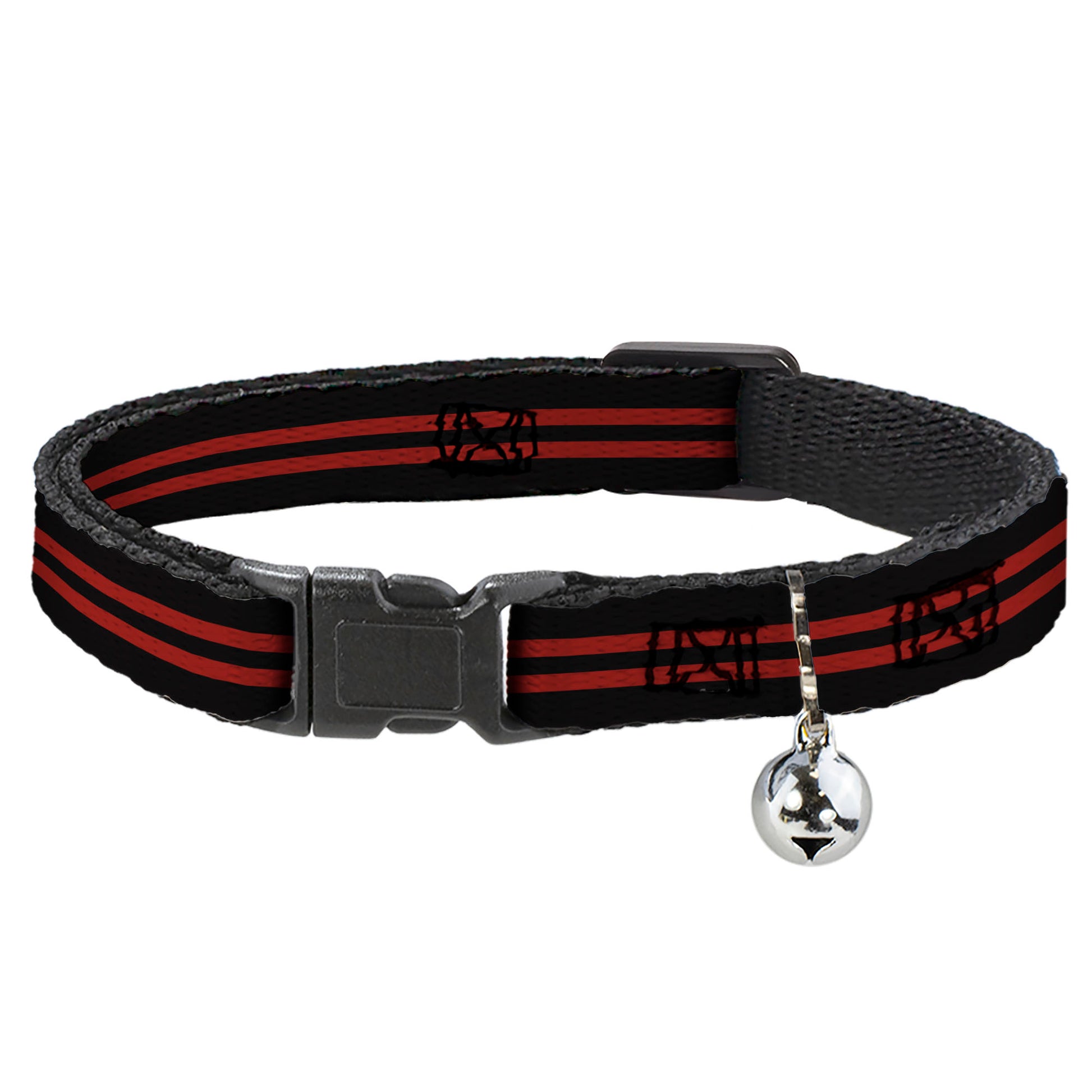 Cat Collar Breakaway - Stripe Black Red Breakaway Cat Collars Buckle-Down