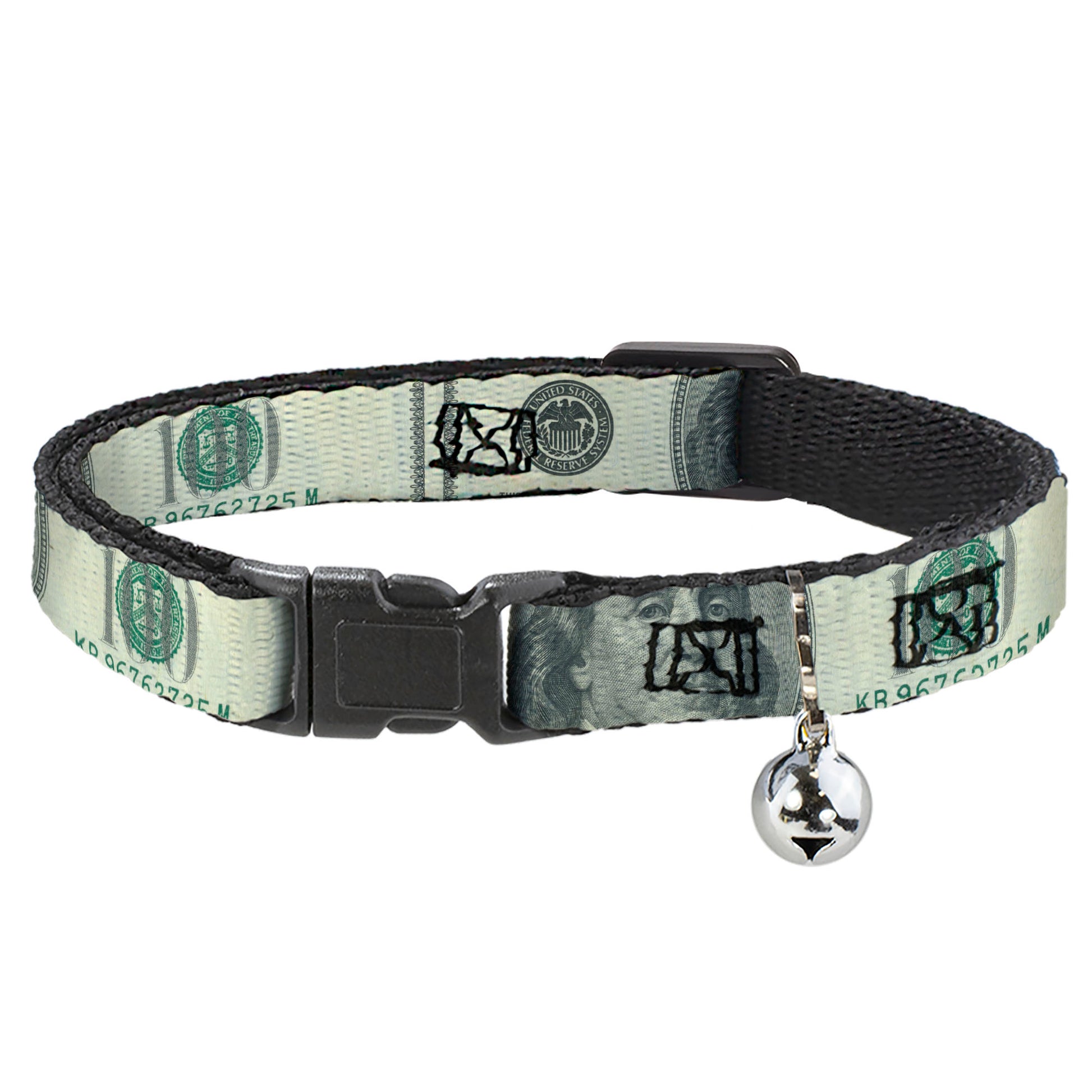 Cat Collar Breakaway - 100 Dollar Bill C U Breakaway Cat Collars Buckle-Down