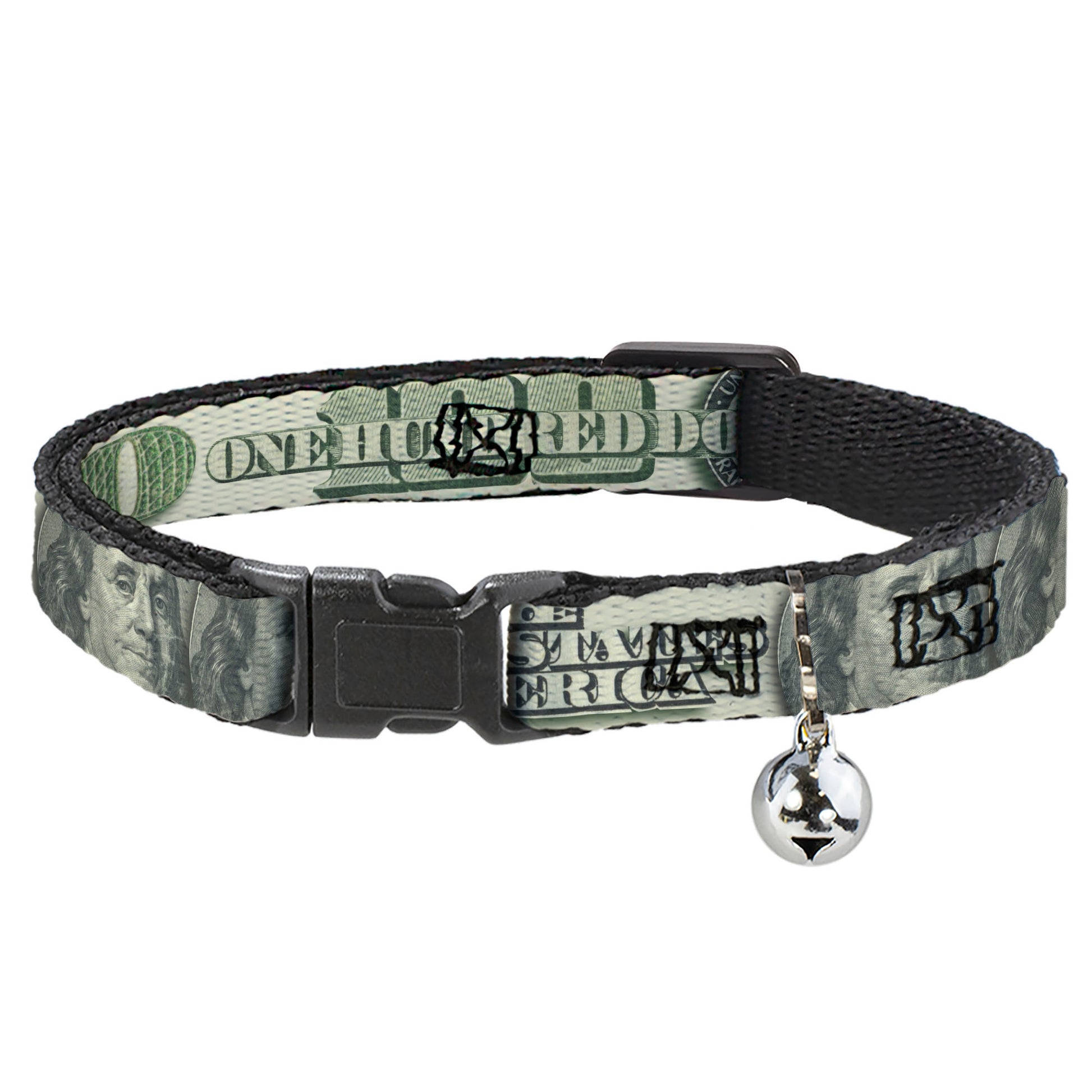 Cat Collar Breakaway - 100 Dollar Bill C U Triple Benjamin Breakaway Cat Collars Buckle-Down