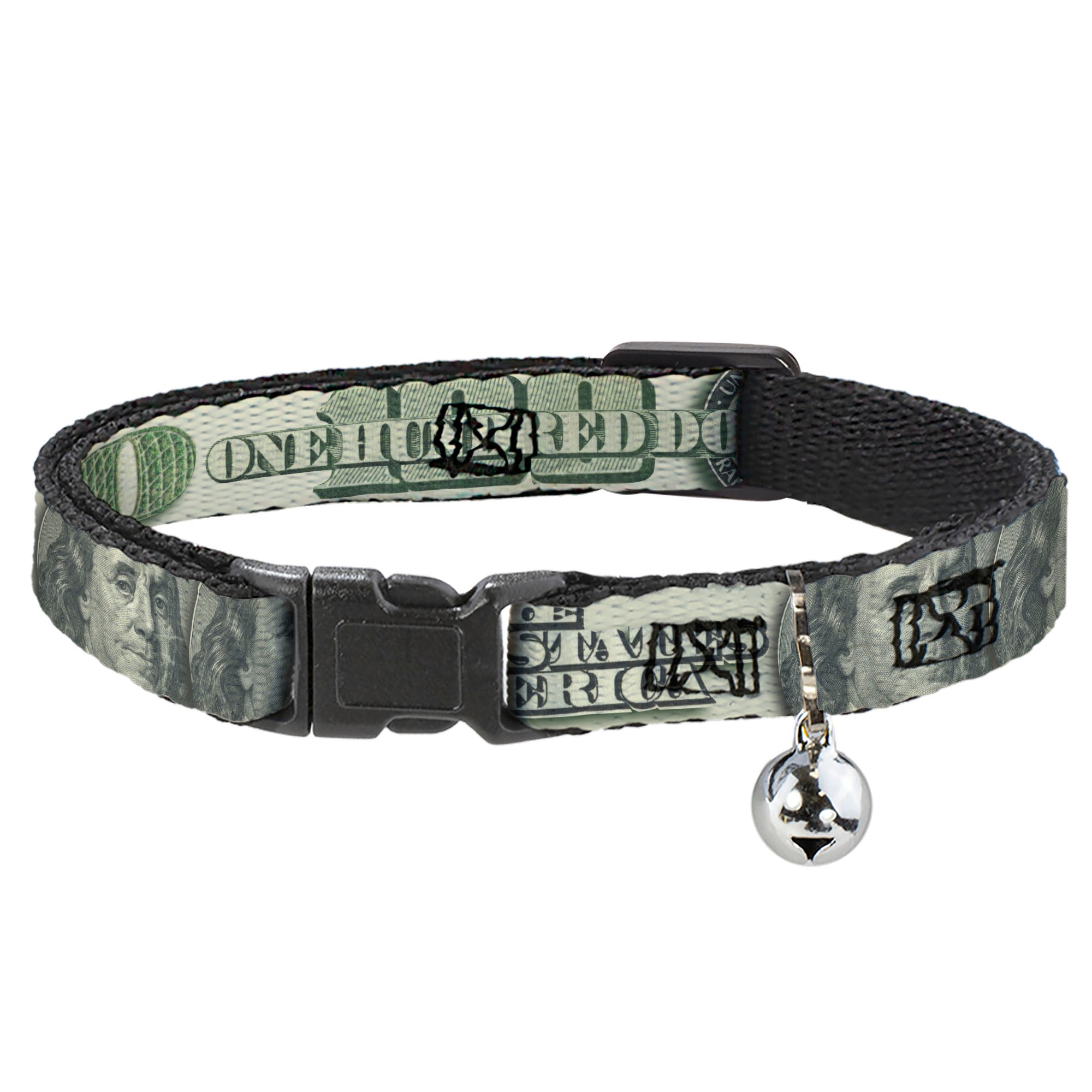 Cat Collar Breakaway - 100 Dollar Bill C U Triple Benjamin Breakaway Cat Collars Buckle-Down