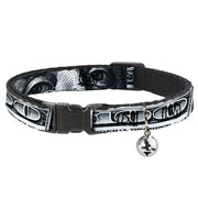 Cat Collar Breakaway - 100 Dollar Bill CLOSE-UP White Black Breakaway Cat Collars Buckle-Down