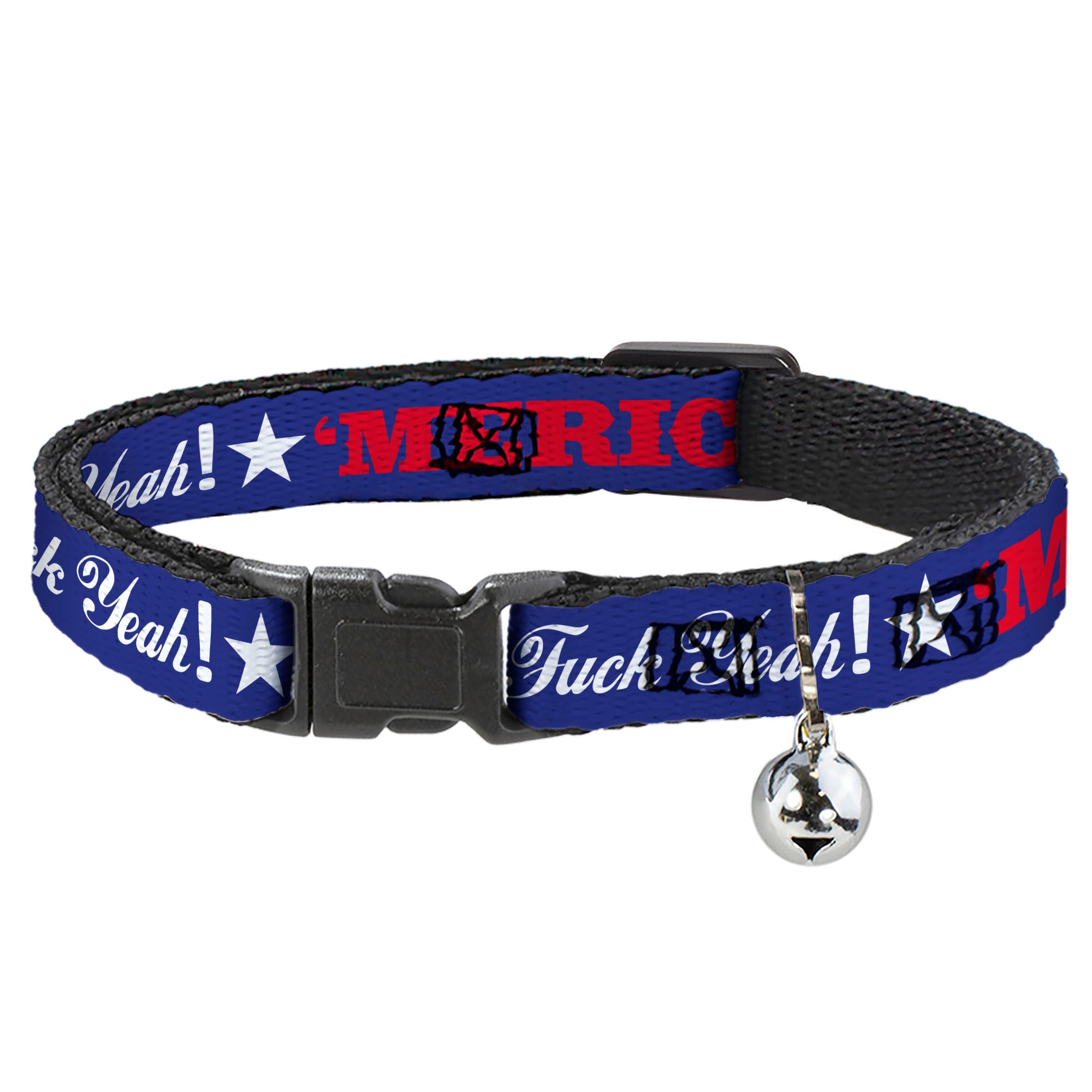 Cat Collar Breakaway - 'MERICA FUCK YEAH! Star Blue Red White Breakaway Cat Collars Buckle-Down