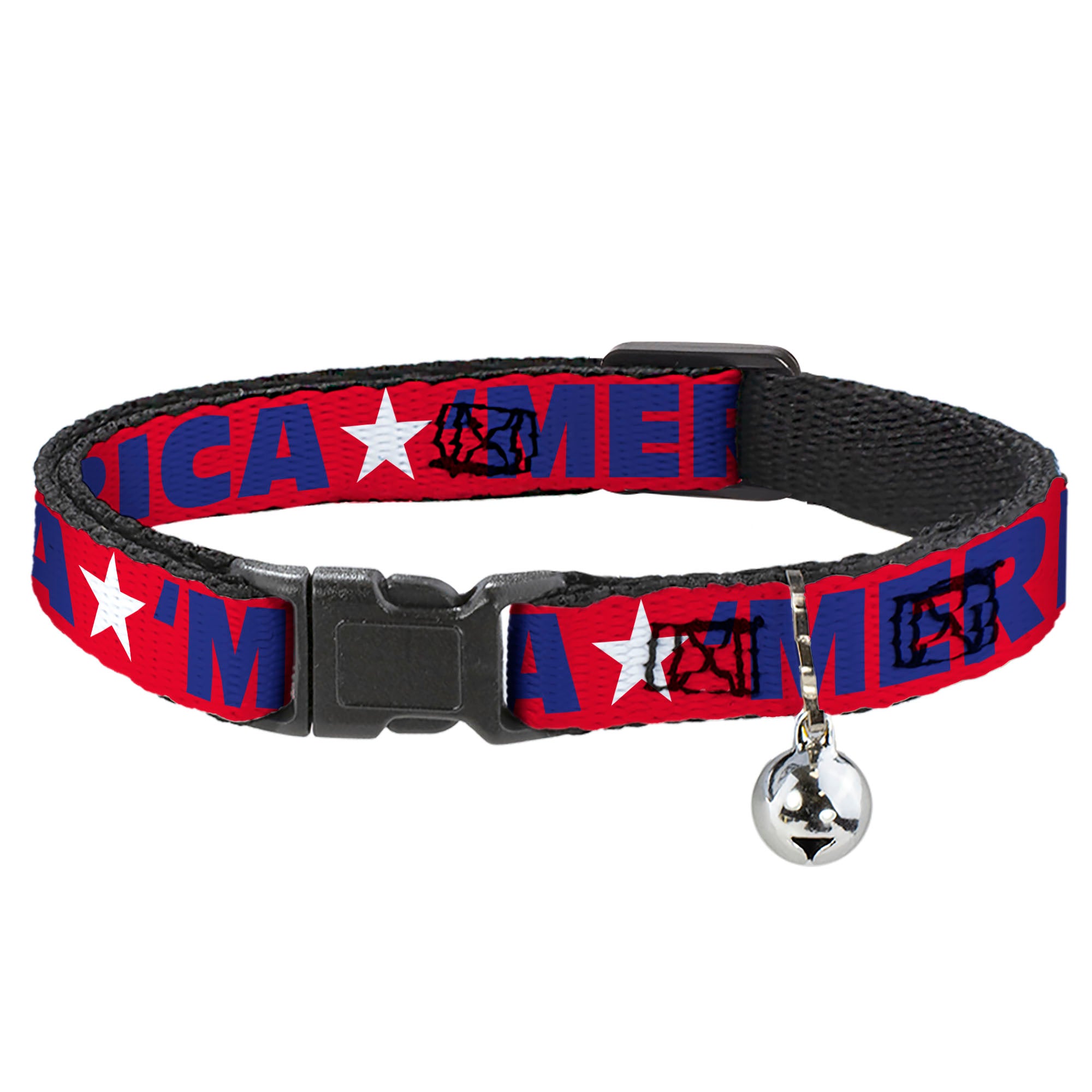 Cat Collar Breakaway - 'MERICA Star Red Blue White Breakaway Cat Collars Buckle-Down