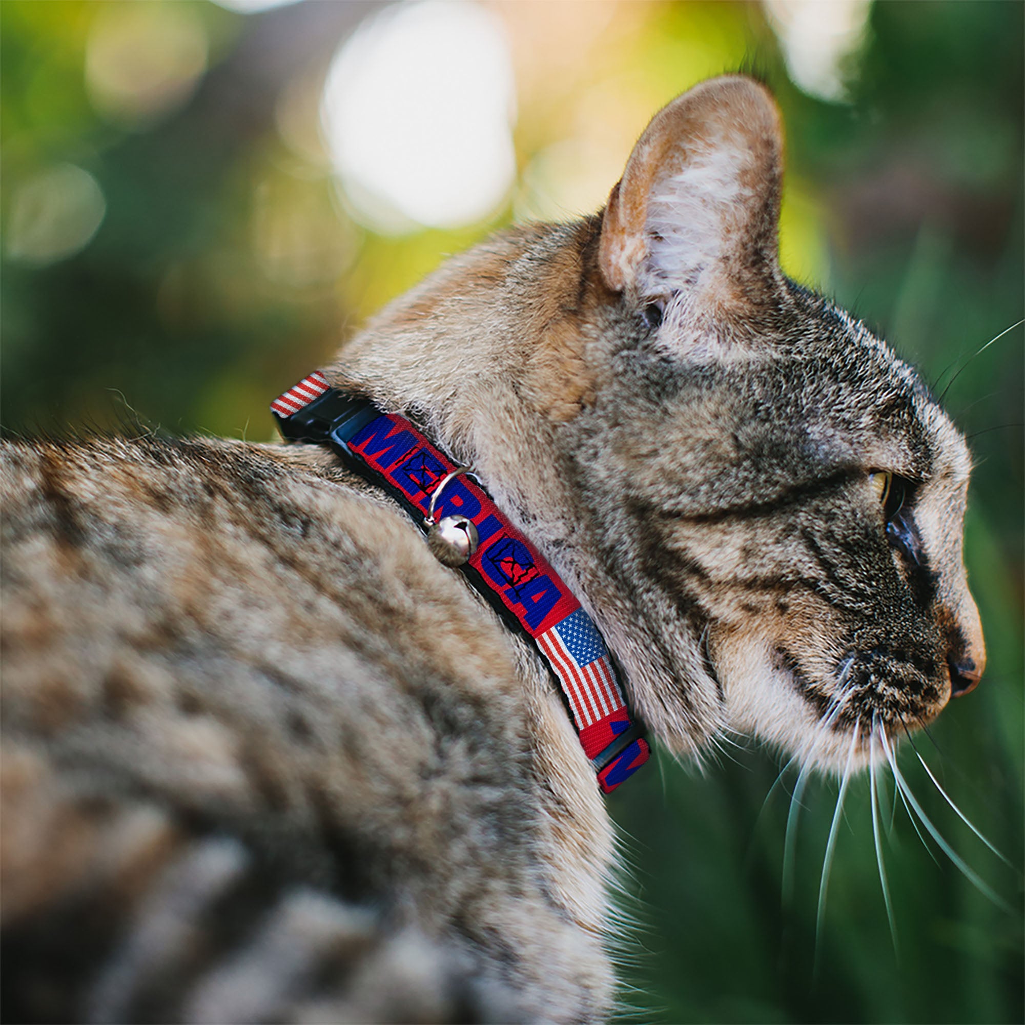 Cat Collar Breakaway - 'MERICA US Flag Red Blue White Breakaway Cat Collars Buckle-Down
