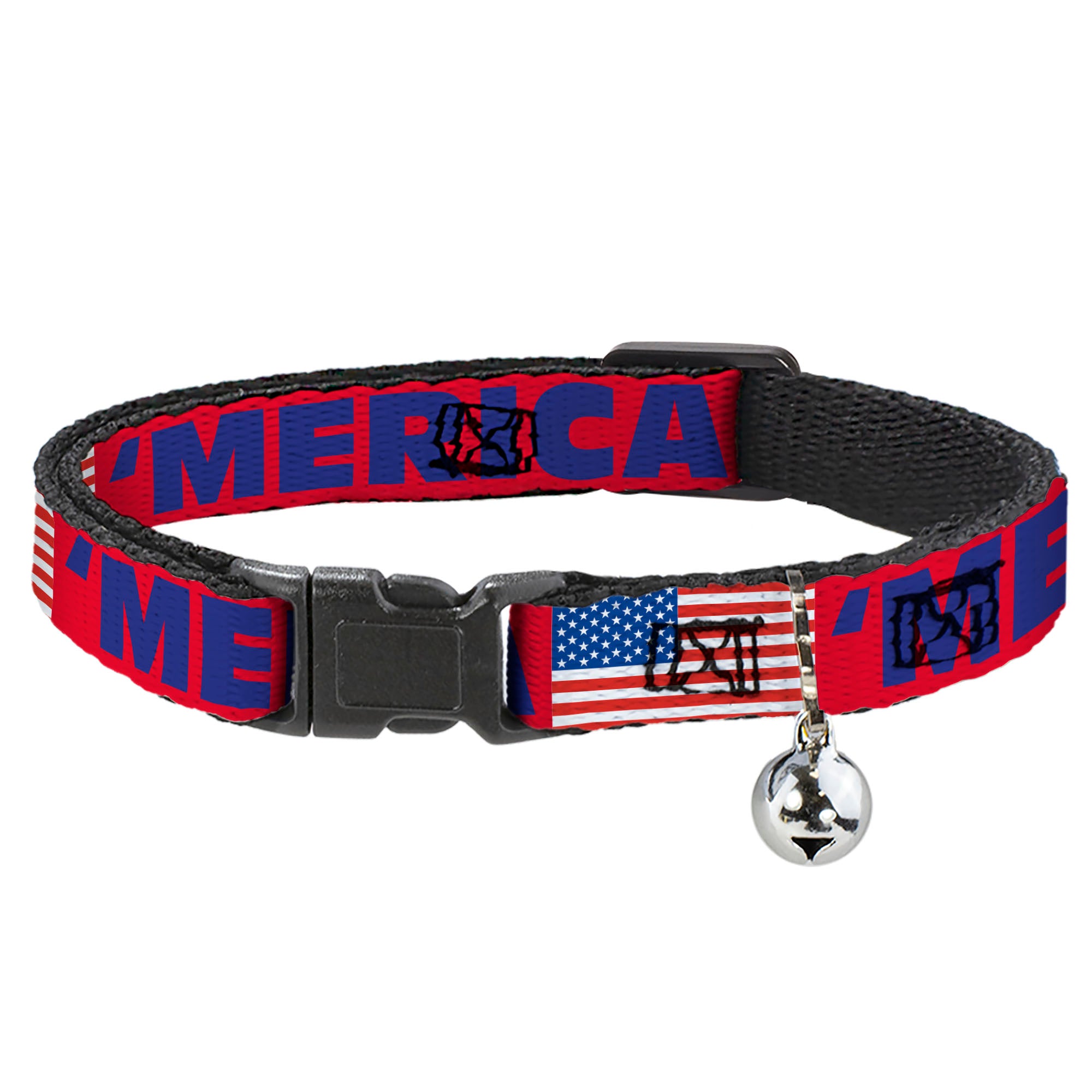 Cat Collar Breakaway - 'MERICA US Flag Red Blue White Breakaway Cat Collars Buckle-Down
