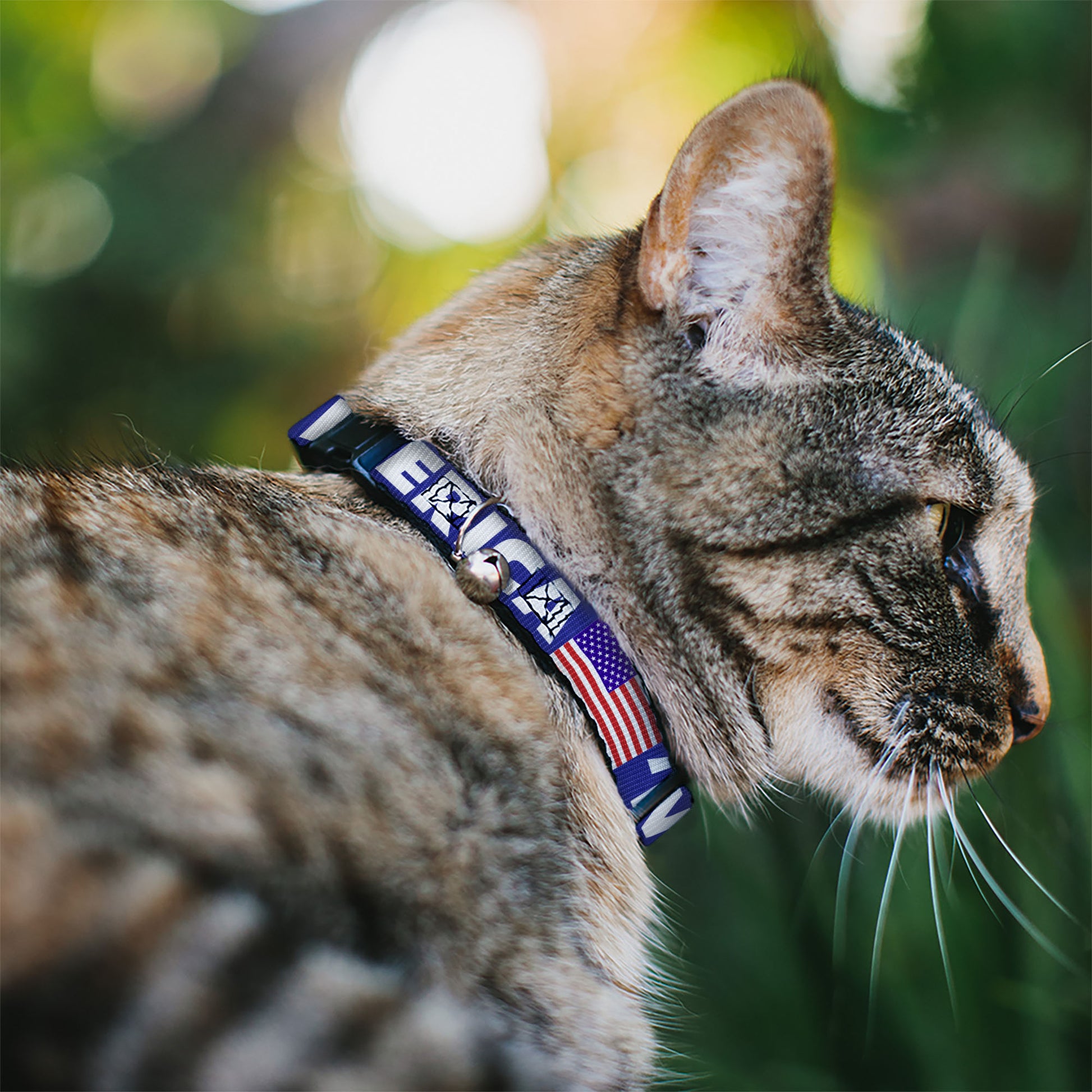 Cat Collar Breakaway - MERICA US Flag Blue White Red Breakaway Cat Collars Buckle-Down