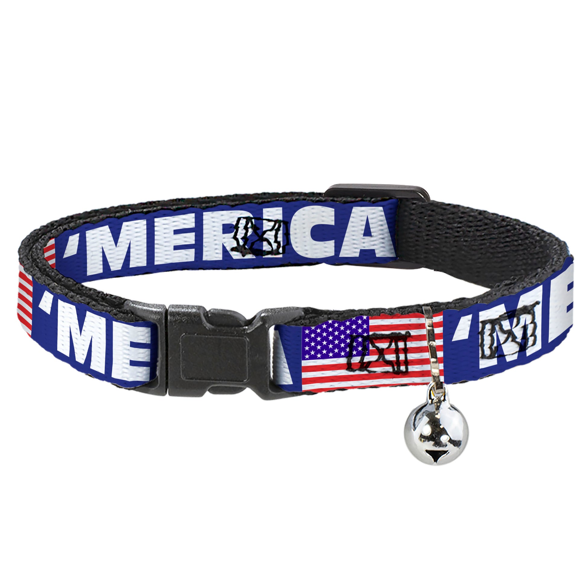 Cat Collar Breakaway - MERICA US Flag Blue White Red Breakaway Cat Collars Buckle-Down