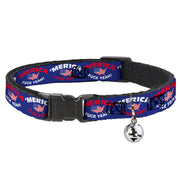 Cat Collar Breakaway - 'MERICA FUCK YEAH! USA Silhouette Blue White Red US Flag Breakaway Cat Collars Buckle-Down