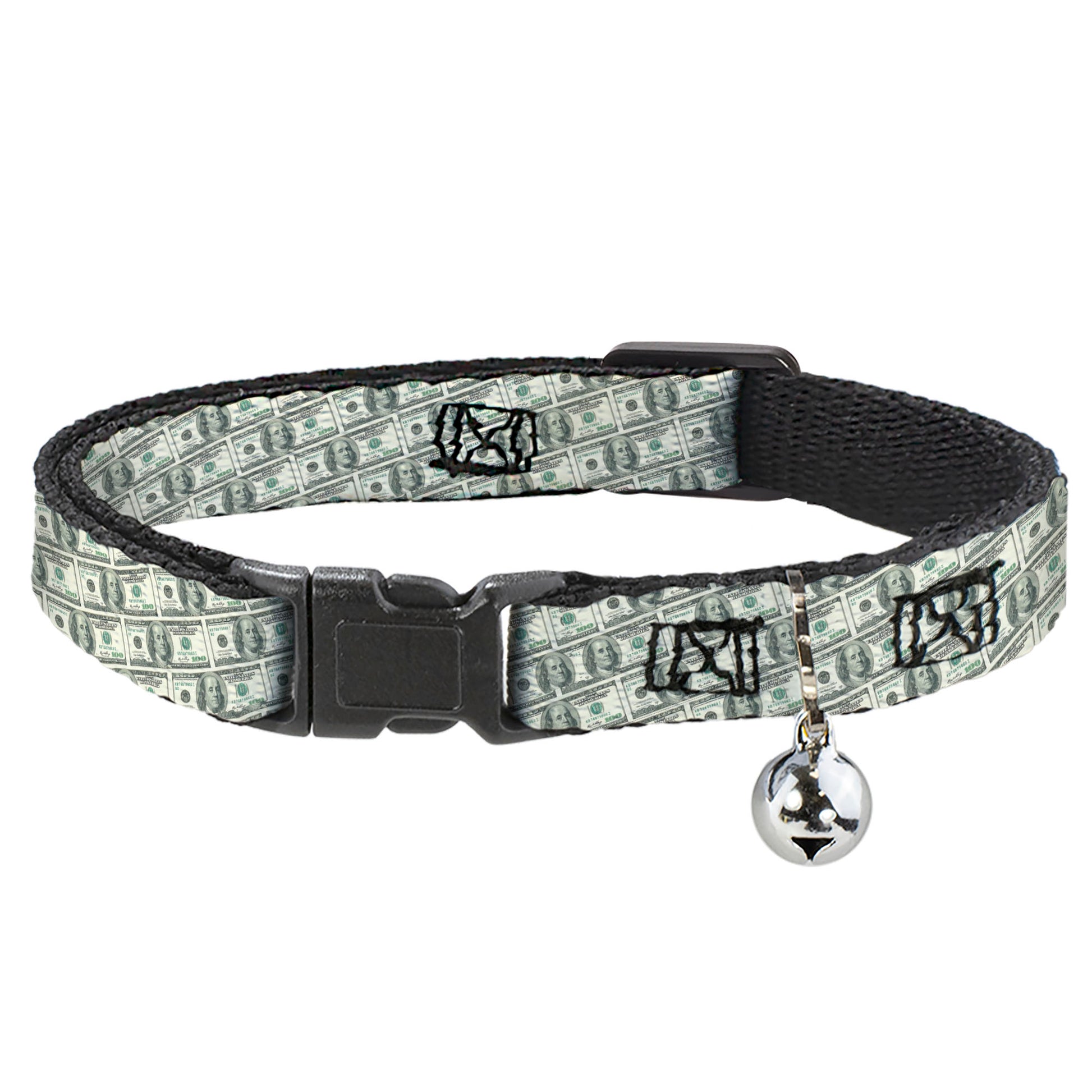Cat Collar Breakaway - 100 Dollar Bill Old Series 2006 Repeat Breakaway Cat Collars Buckle-Down