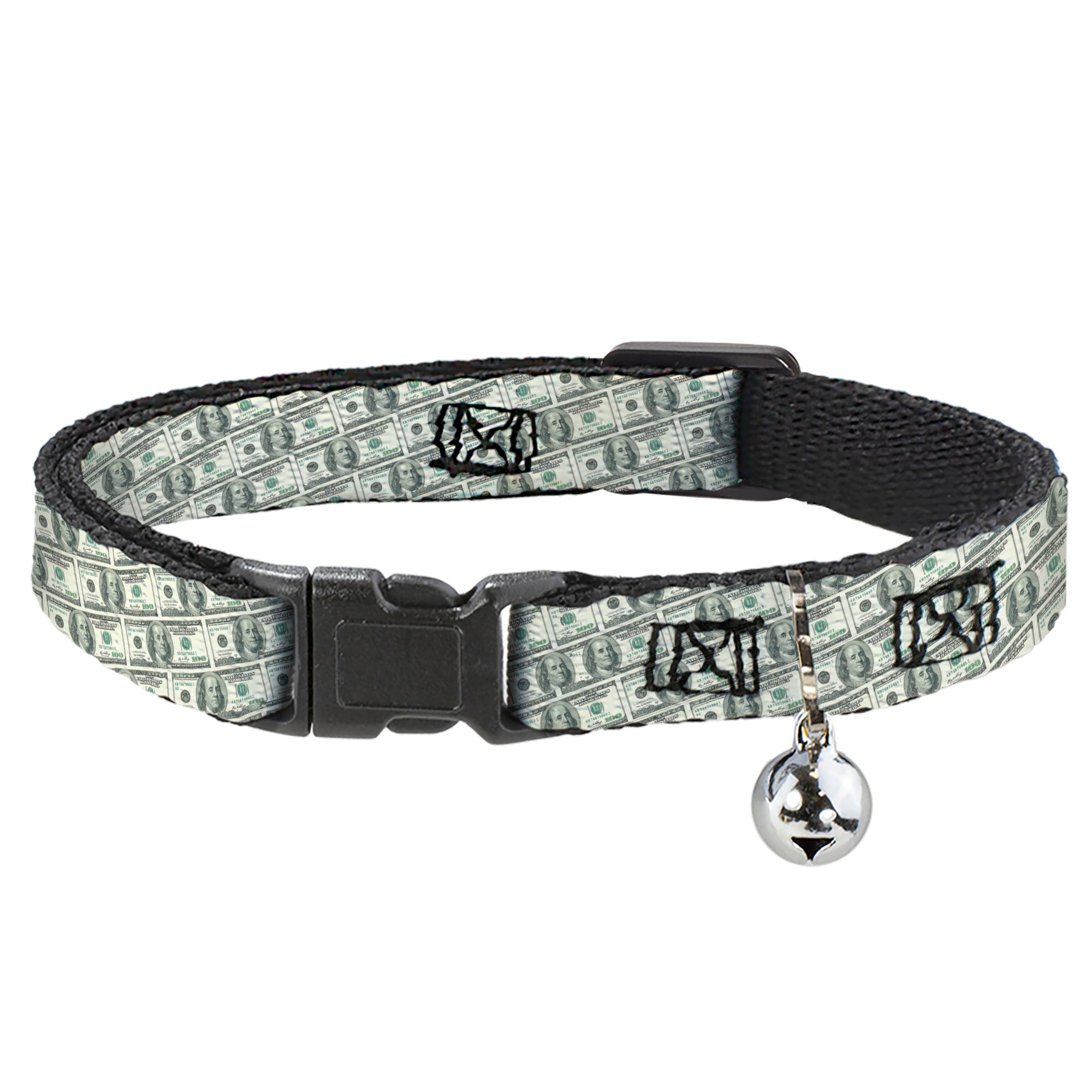 Cat Collar Breakaway - 100 Dollar Bill Old Series 2006 Repeat Breakaway Cat Collars Buckle-Down