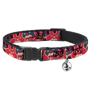 Cat Collar Breakaway - Angry Bunnies Purple Red Blue Breakaway Cat Collars Buckle-Down