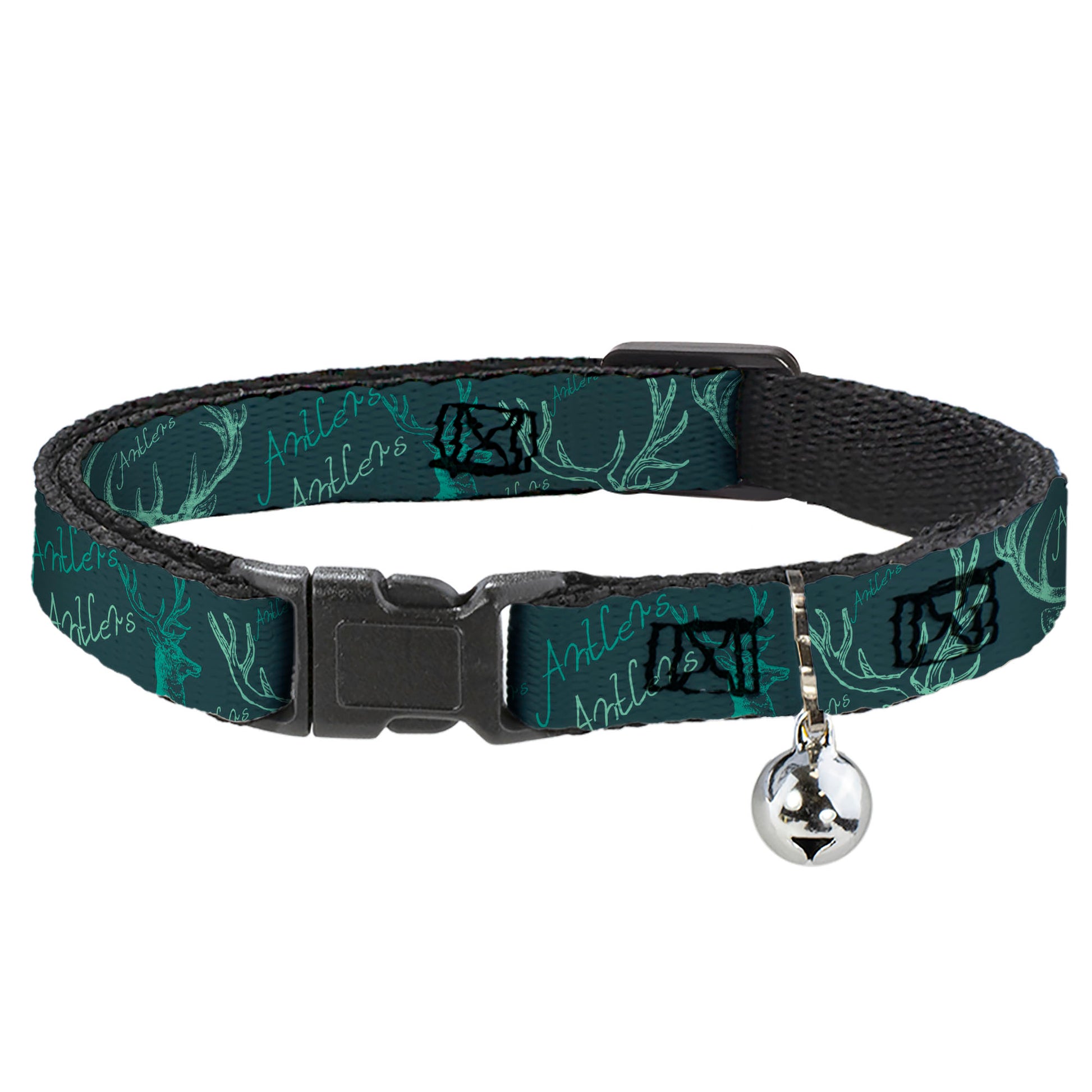 Cat Collar Breakaway - Antlers Turquoise Breakaway Cat Collars Buckle-Down