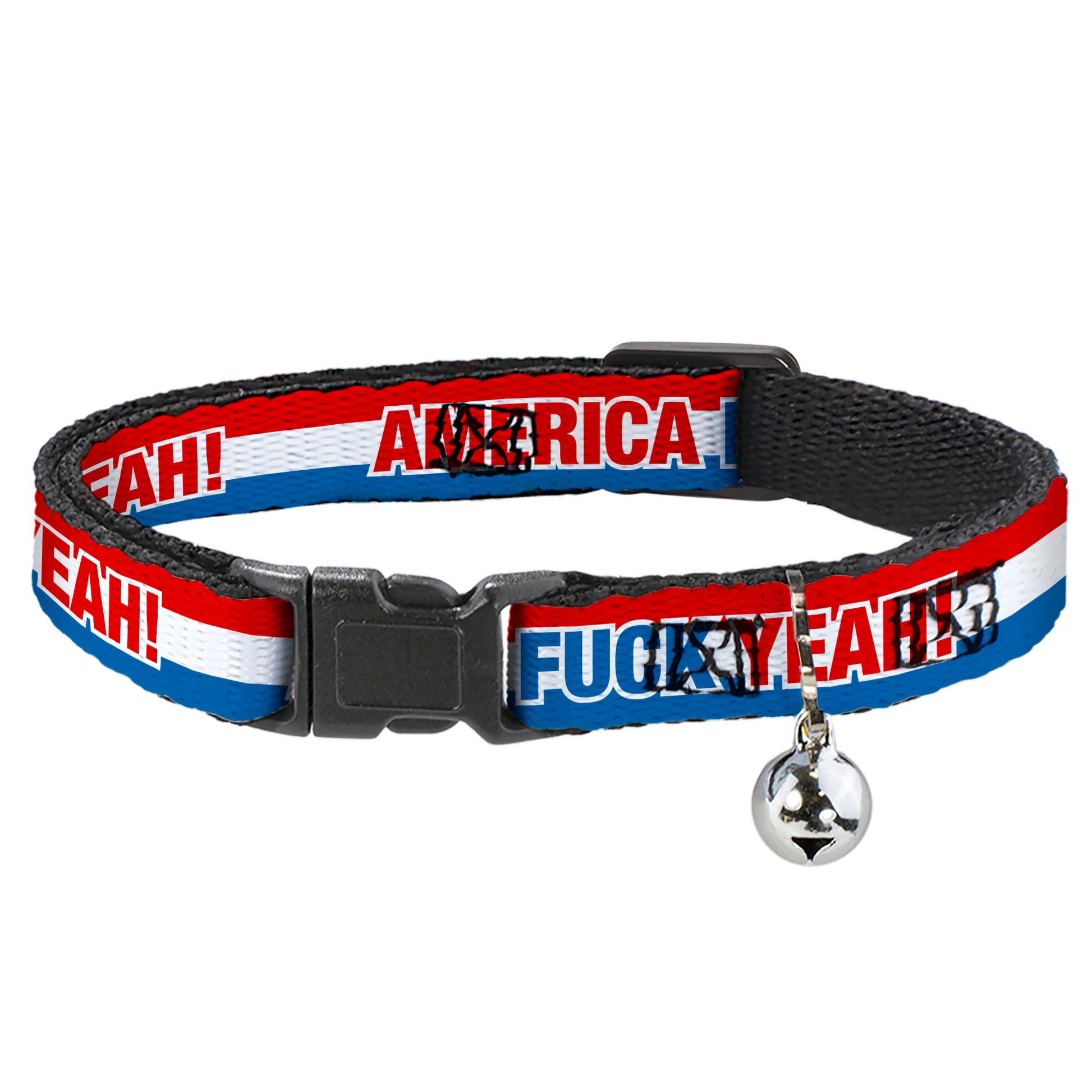 Cat Collar Breakaway - AMERICA, FUCK YEA Red White Blue Breakaway Cat Collars Buckle-Down