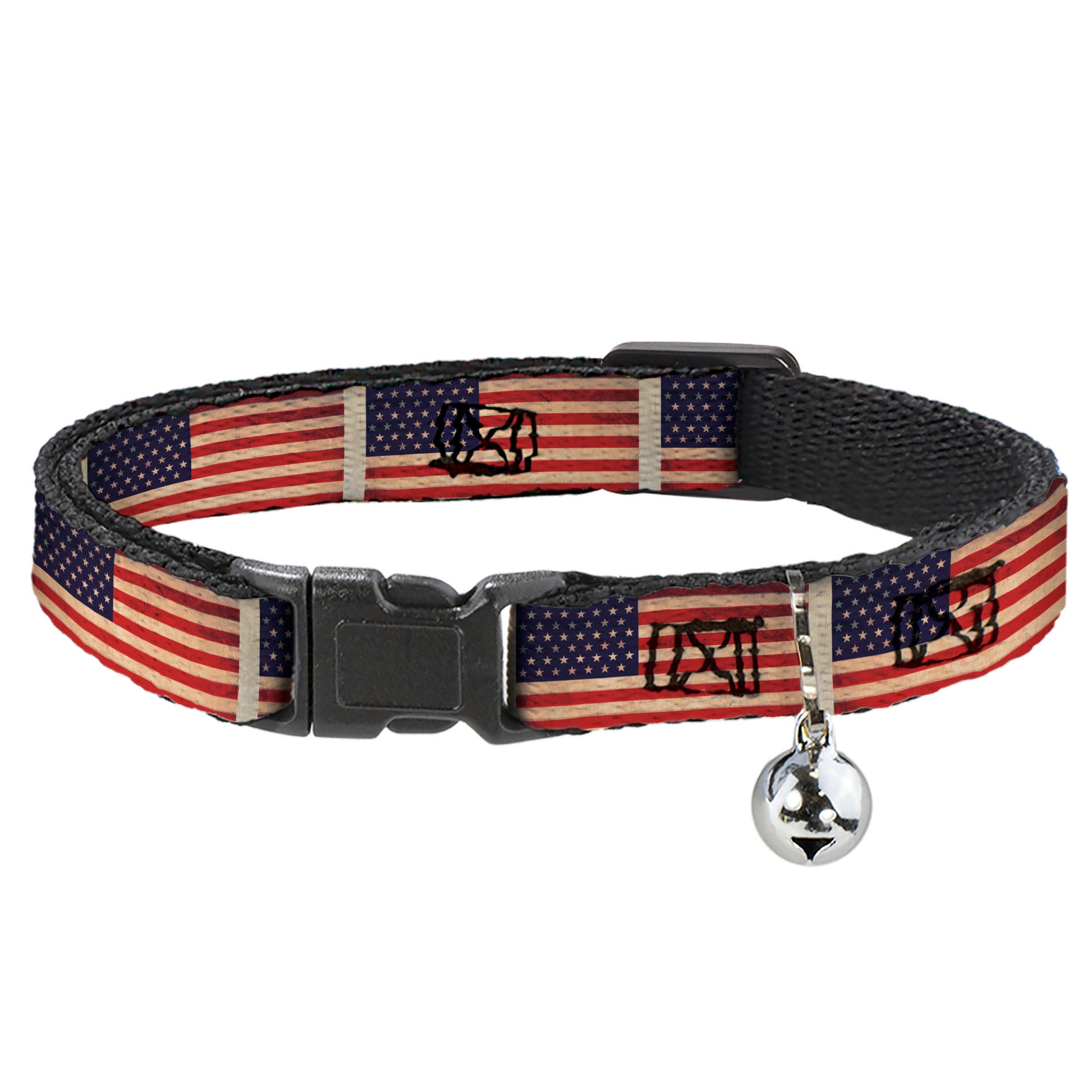 Cat Collar Breakaway - American Flag Weathered Color Repeat Breakaway Cat Collars Buckle-Down