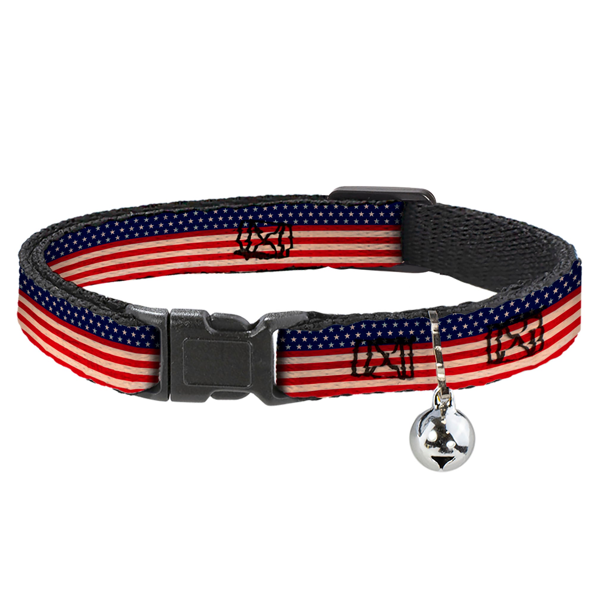 Cat Collar Breakaway - American Flag Stripe Breakaway Cat Collars Buckle-Down