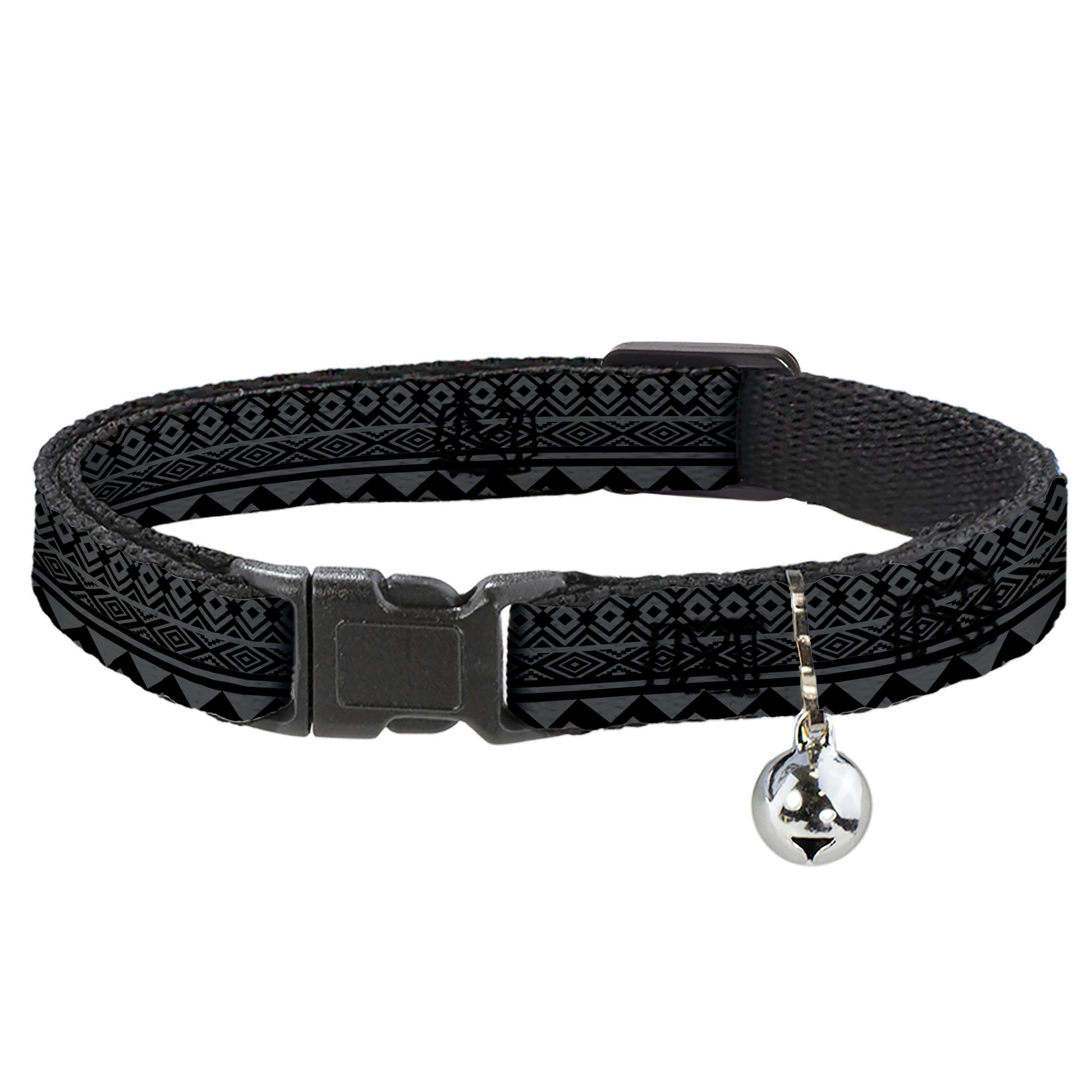 Cat Collar Breakaway - Aztec Pattern1 Gray Black Breakaway Cat Collars Buckle-Down