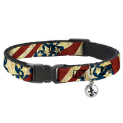 Cat Collar Breakaway - Americana Diagonal Vintage Stars & Stripes2 Breakaway Cat Collars Buckle-Down