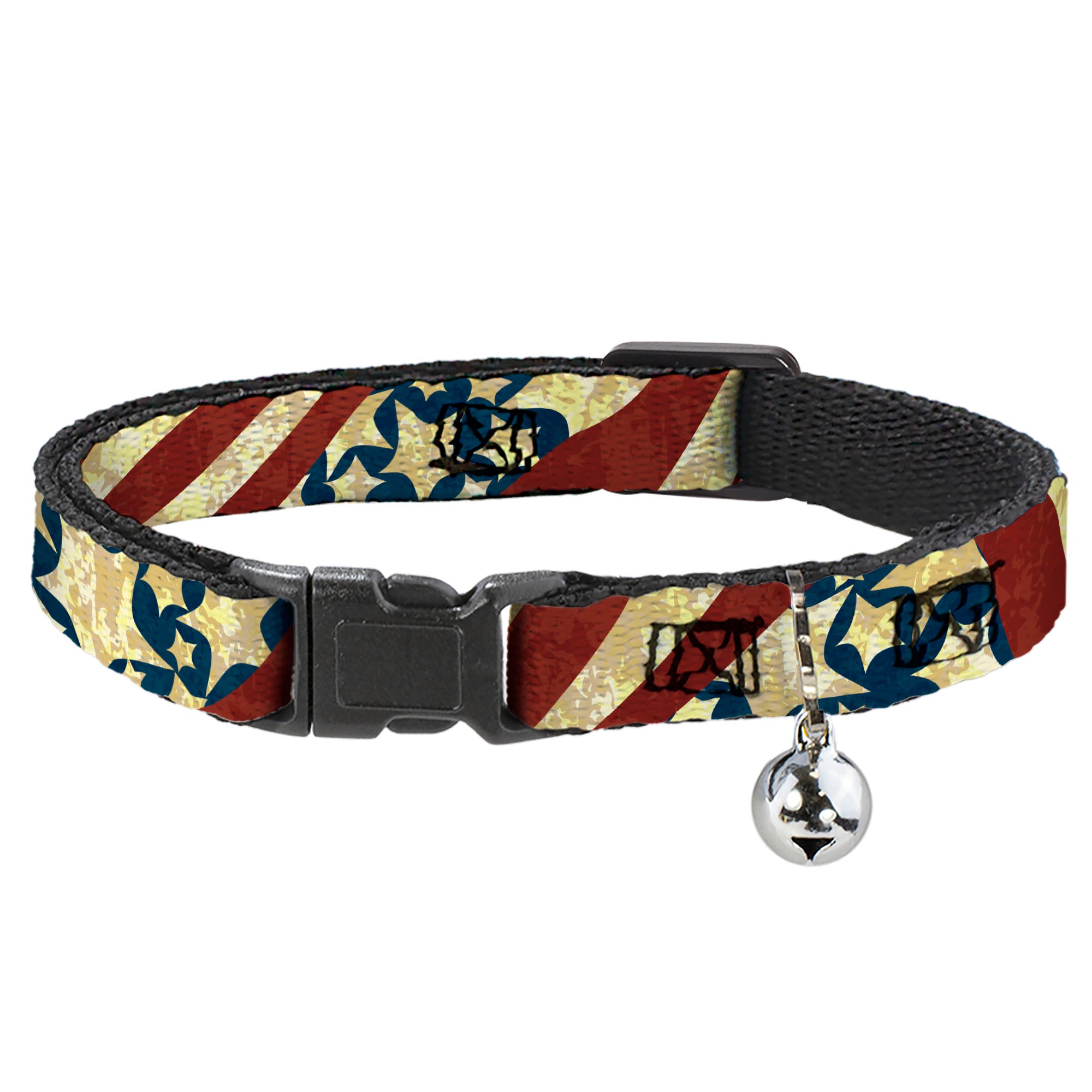 Cat Collar Breakaway - Americana Diagonal Vintage Stars & Stripes2 Breakaway Cat Collars Buckle-Down
