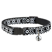 Cat Collar Breakaway - Aztec Pattern2 White Black Breakaway Cat Collars Buckle-Down