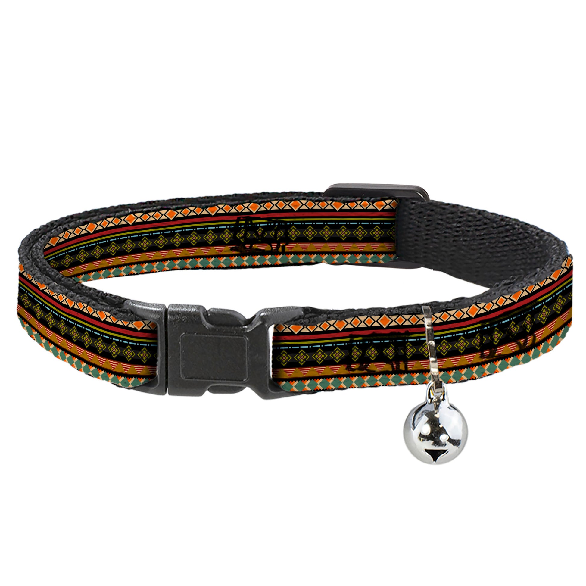 Cat Collar Breakaway - Aztec5 Reds Blues Greens Yellows Breakaway Cat Collars Buckle-Down