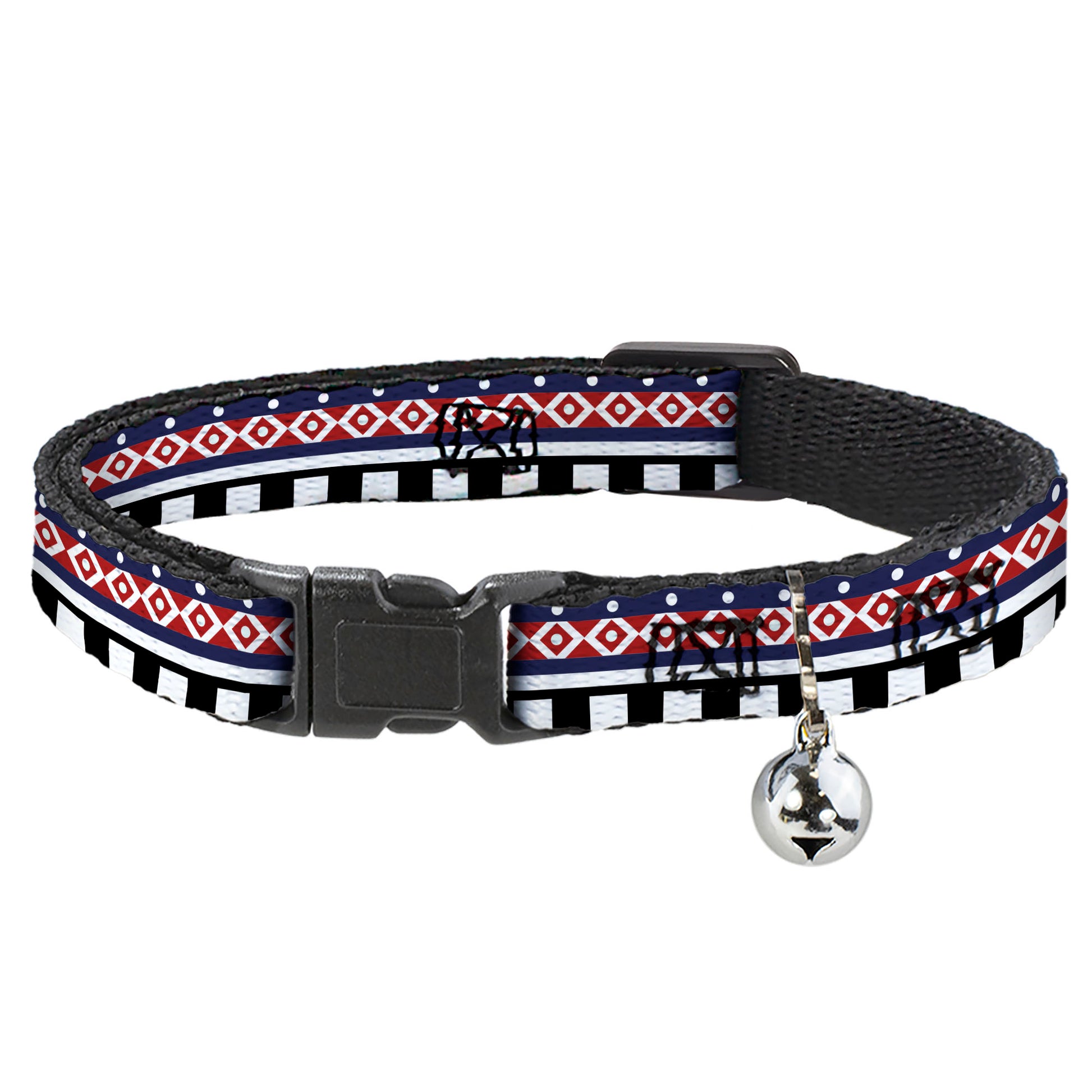 Cat Collar Breakaway - Aztec13 White Navy Red Black Breakaway Cat Collars Buckle-Down