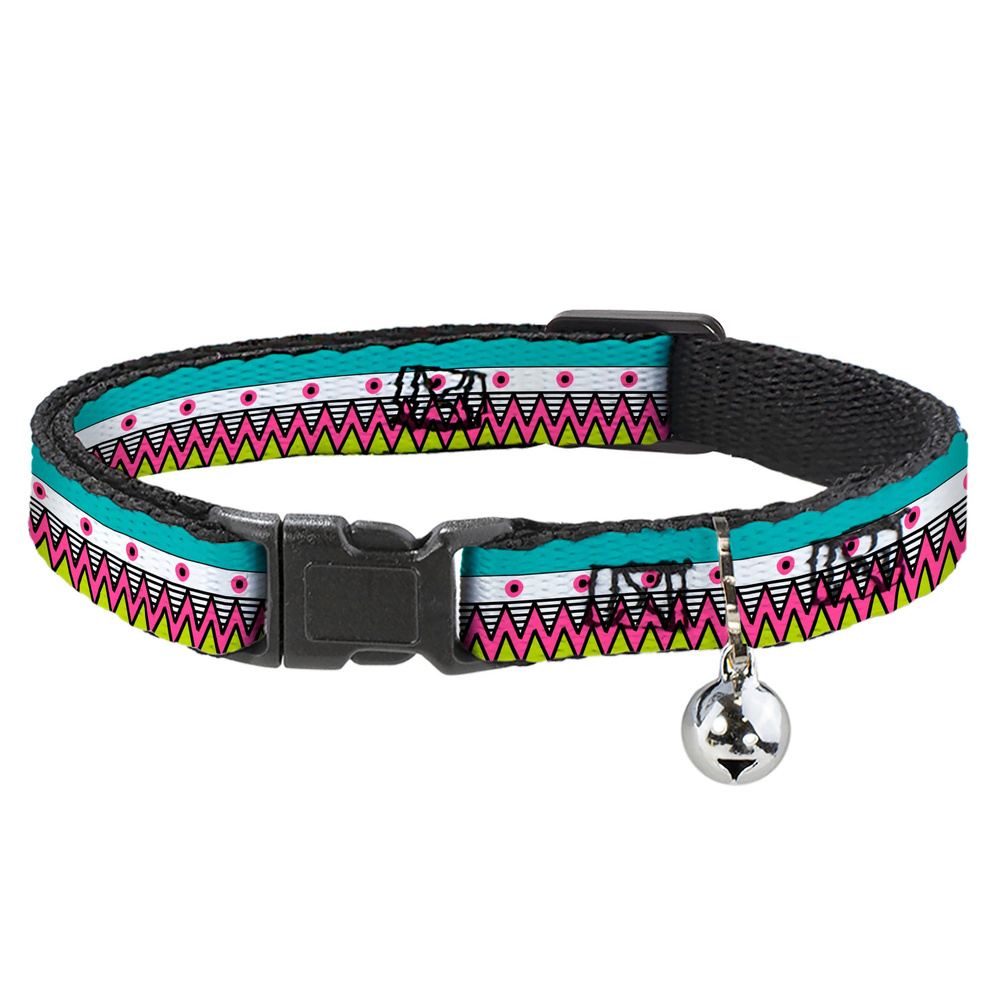 Cat Collar Breakaway - Aztec14 Seafoam Green White Pink Lime Green Black Breakaway Cat Collars Buckle-Down