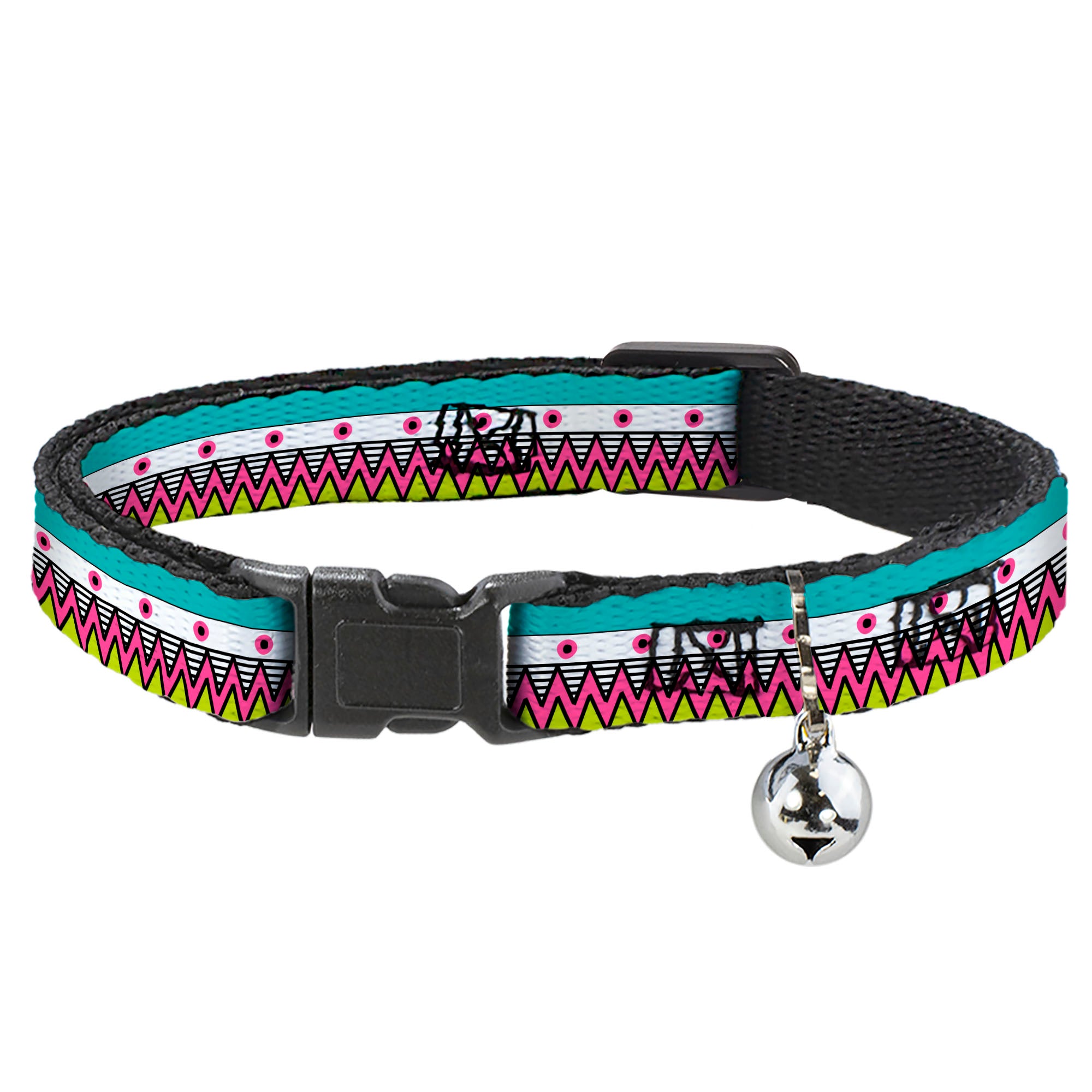 Cat Collar Breakaway - Aztec14 Seafoam Green White Pink Lime Green Black Breakaway Cat Collars Buckle-Down
