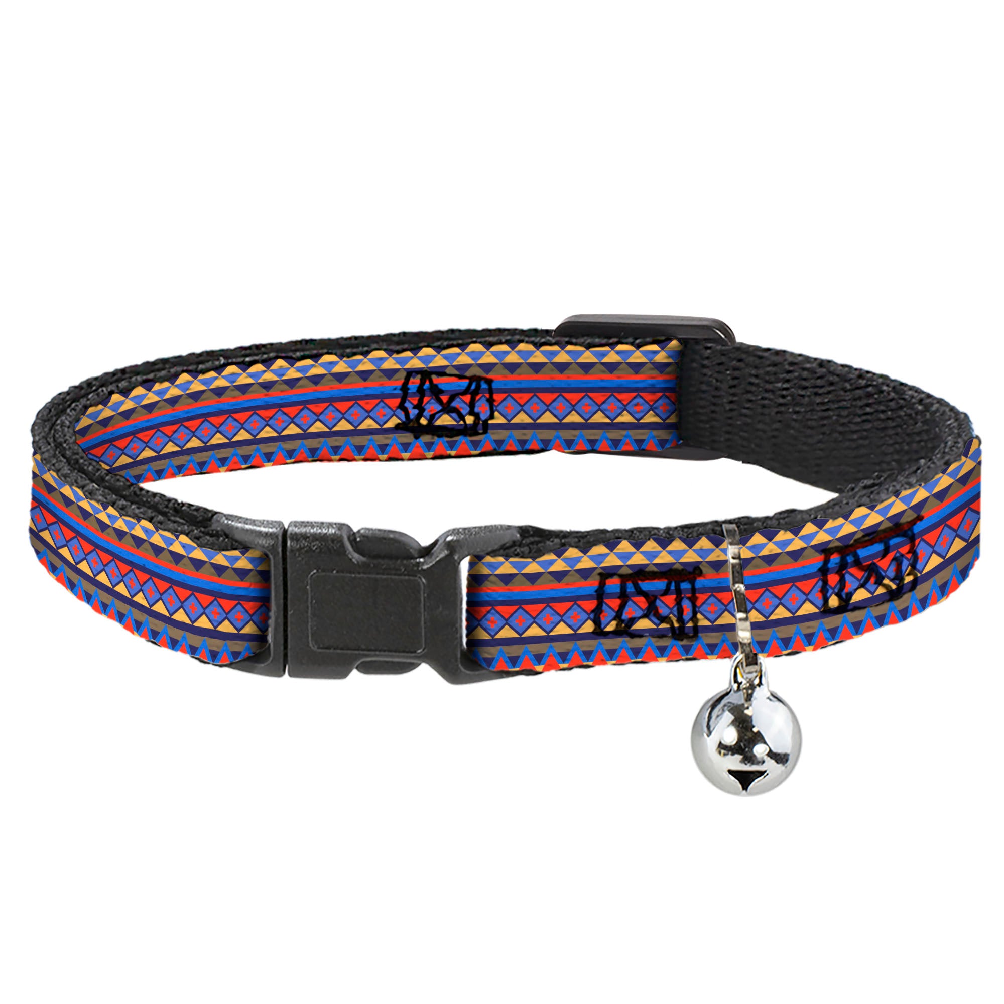 Cat Collar Breakaway - Aztec15 Blues Yellow Orange Gray Breakaway Cat Collars Buckle-Down
