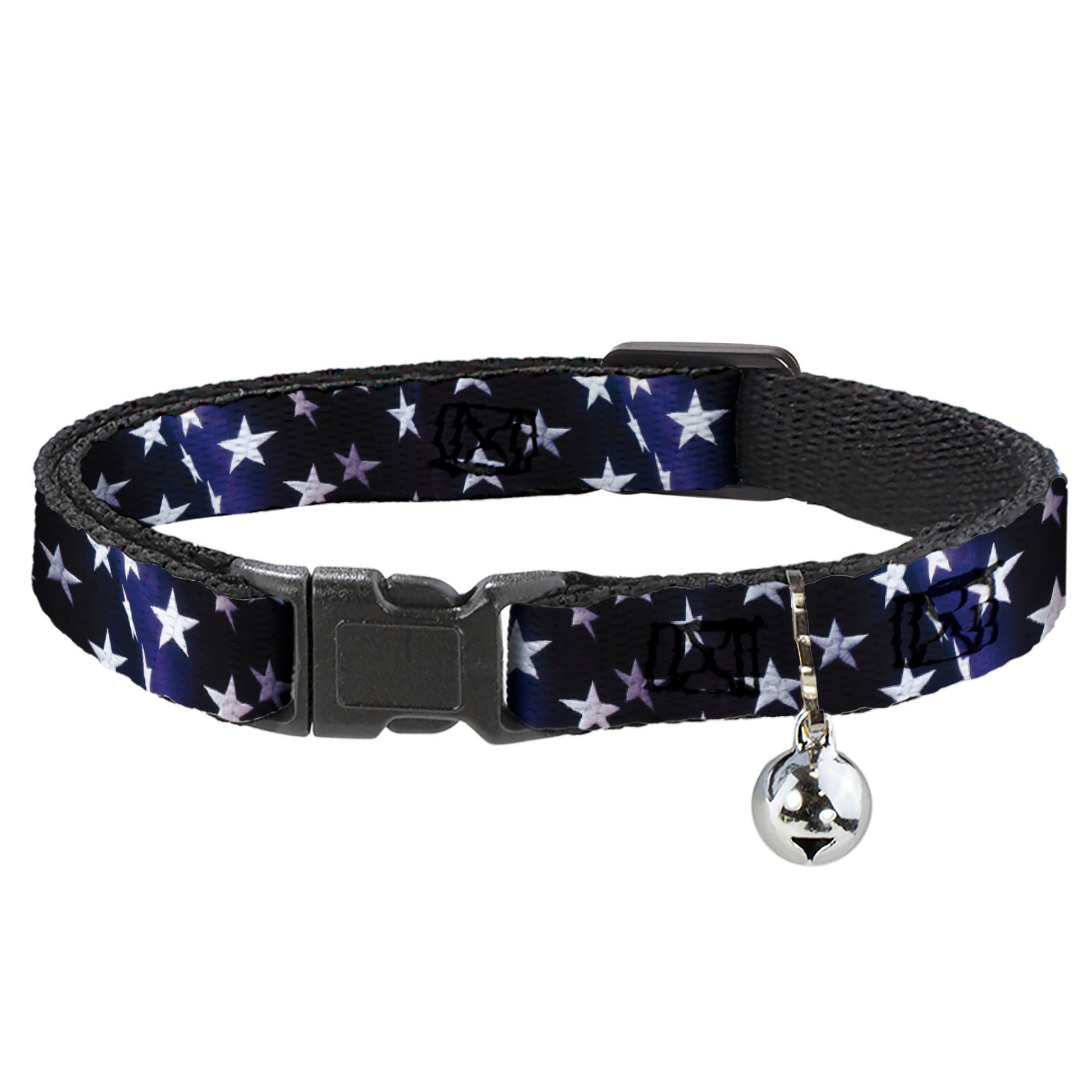 Cat Collar Breakaway - American Flag Vivid Stars Blue White Breakaway Cat Collars Buckle-Down