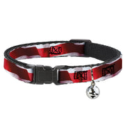 Cat Collar Breakaway - American Flag Vivid Stripes CLOSE-UP Red White Breakaway Cat Collars Buckle-Down