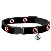 Cat Collar Breakaway - Anti-California Logo Black Red White Breakaway Cat Collars Buckle-Down