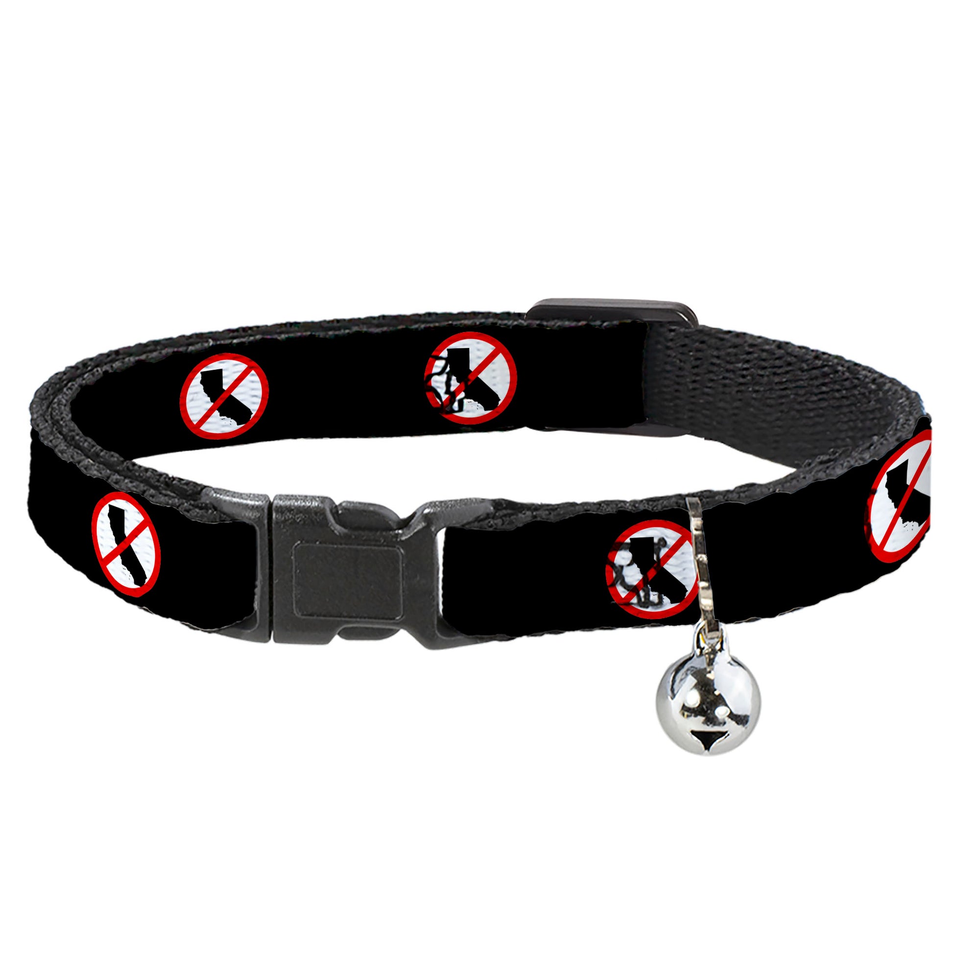 Cat Collar Breakaway - Anti-California Logo Black Red White Breakaway Cat Collars Buckle-Down